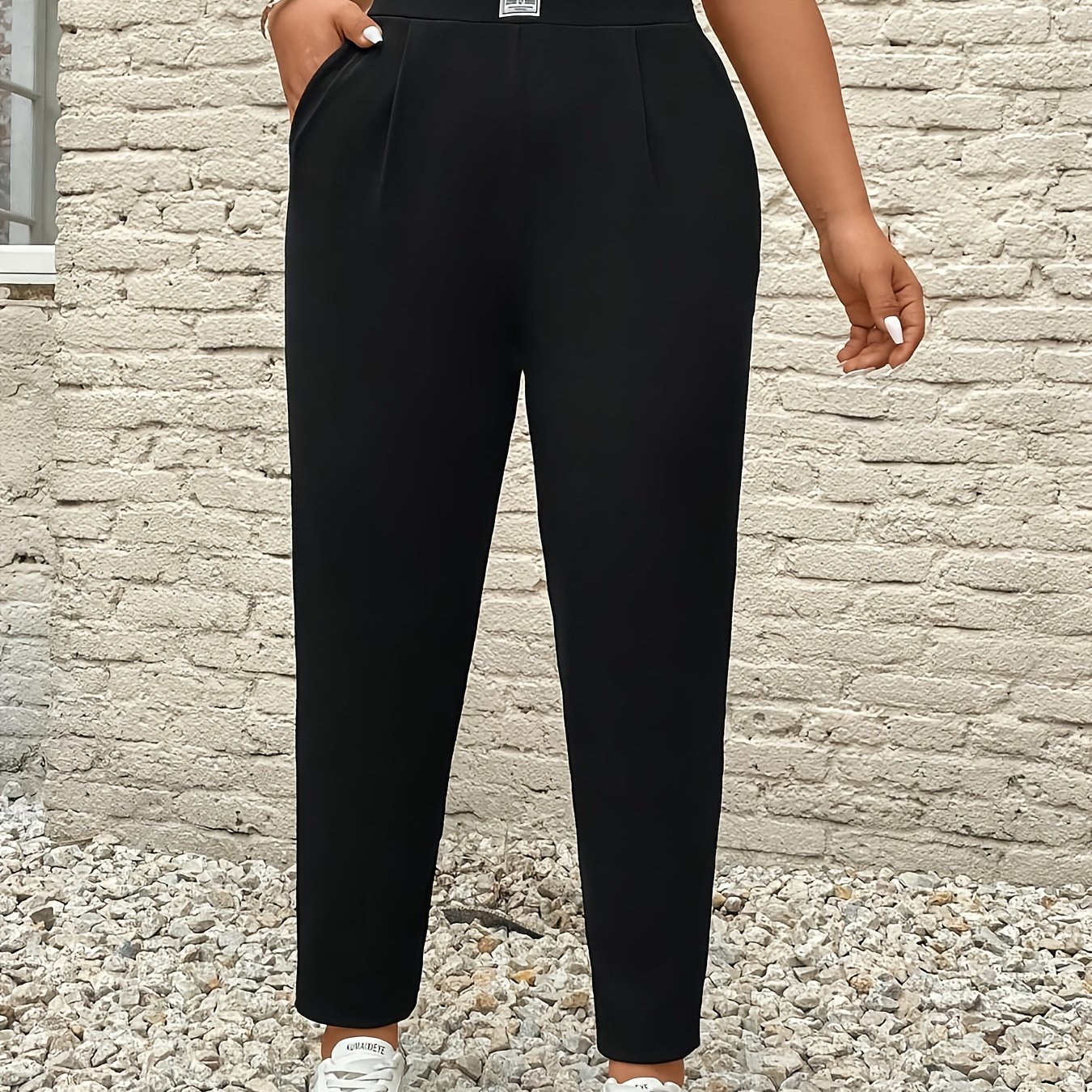 Plus Size, Edition Women's Plus Size Pencil Pants With Pockets, , Casual And Stylish, Suitable For Vacation