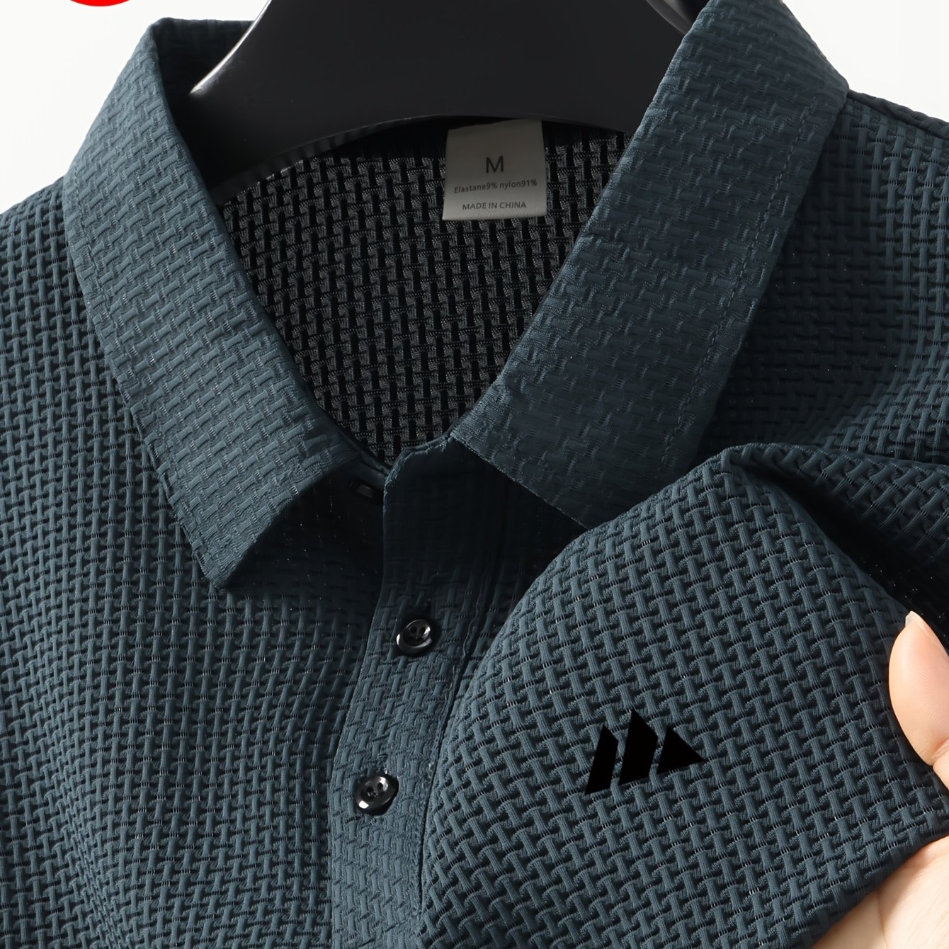 TEMU 1pc Plus Size Men's Short Sleeve Shirt - Geometric Print, Outdoor Casual Breathable Top, Button-up Collar And , Golf Attire, Inner Wear And