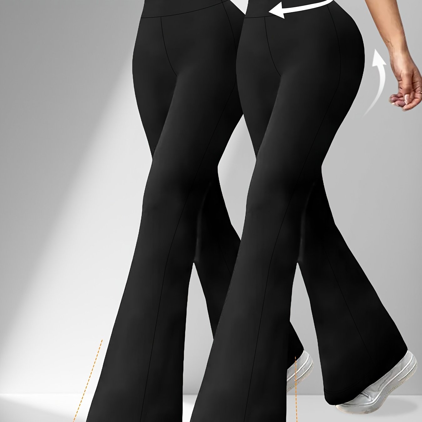 Image of 2 Pack Women' Soft High Waisted Flare Pants For Women, Tummy Control No See Through Workout Yoga Running Bell Bottoms