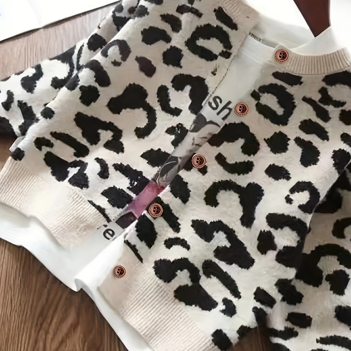 Image of Girls' Cardigan Knit Sweater Stylish Leopard Print Coat For Little Girls Jacket /autumn Fashion