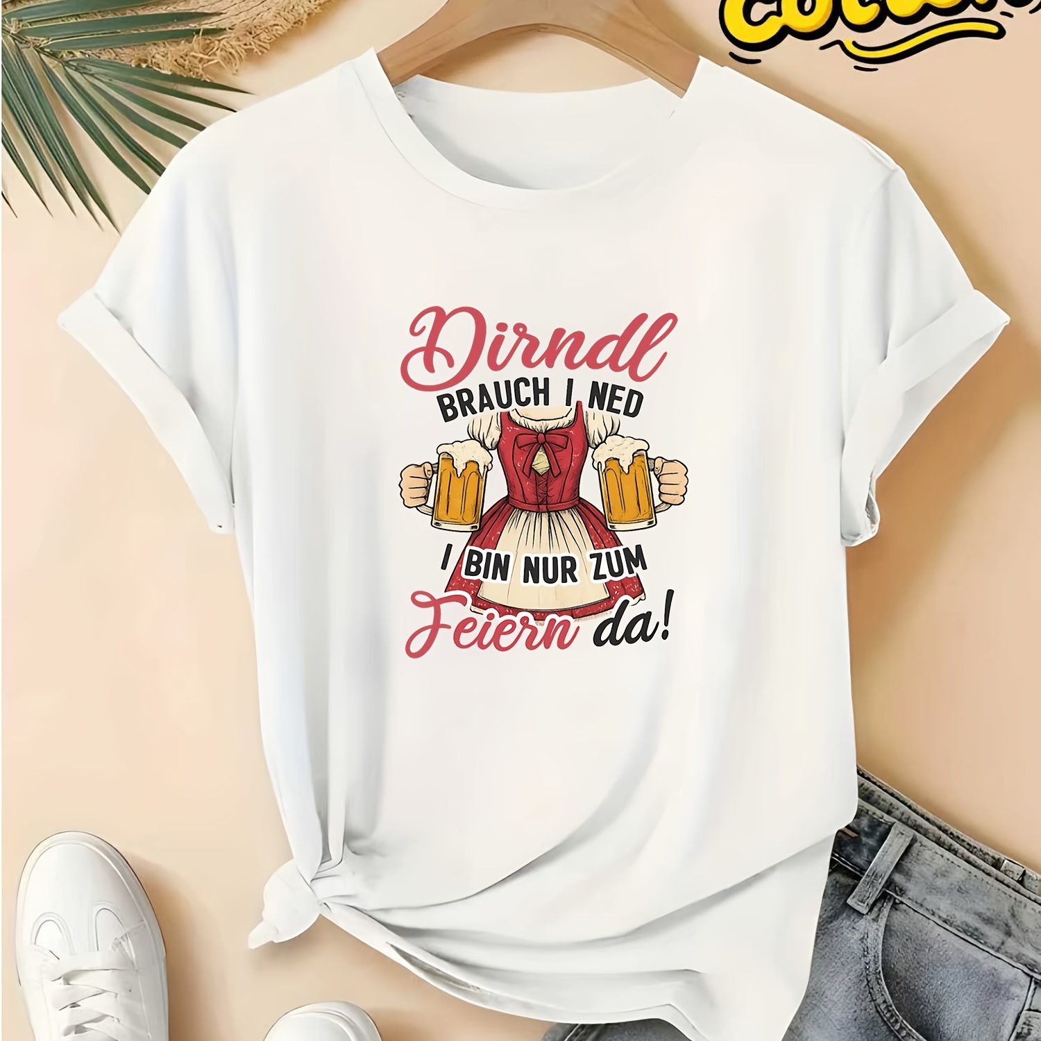 Image of Women's Short-sleeved Shirt Made Of For Festival Beer Drinking In A Fashionable Dirndl Style