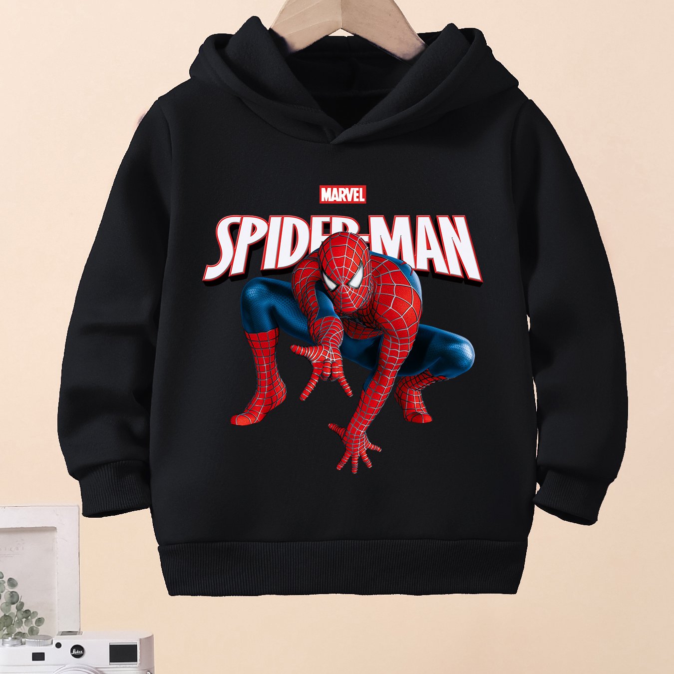 TEMU Boys Hooded Sweatshirts Officially Authorized New Autumn And Winter Clothing Sweatshirts Boys Long-sleeved Sweatshirts 3- Spiderman Iron Man