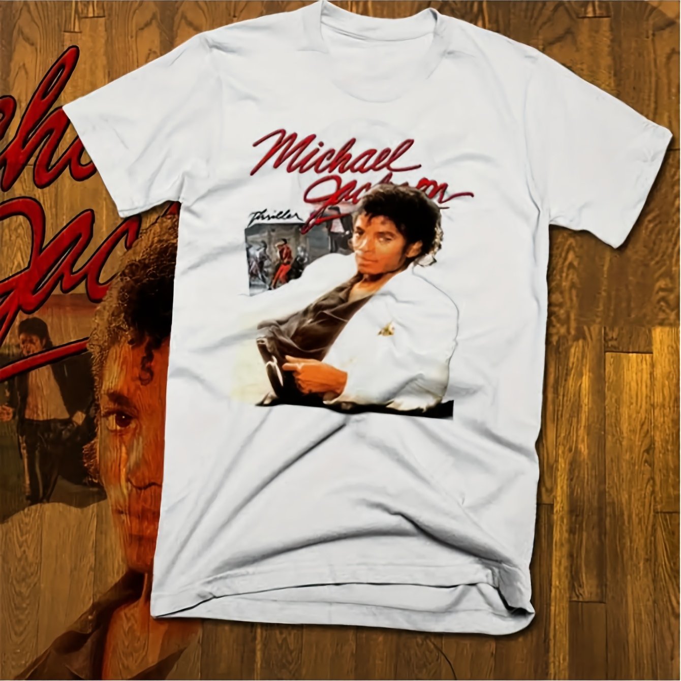 Image of Album Graphic T-shirt | Vintage With Iconic & Album Art, Regular Fit Short Sleeve Tee, Lettering, Unisex Casual Wear, Collectible Gift For Fans, , Crew Neck, Stretch Fabric