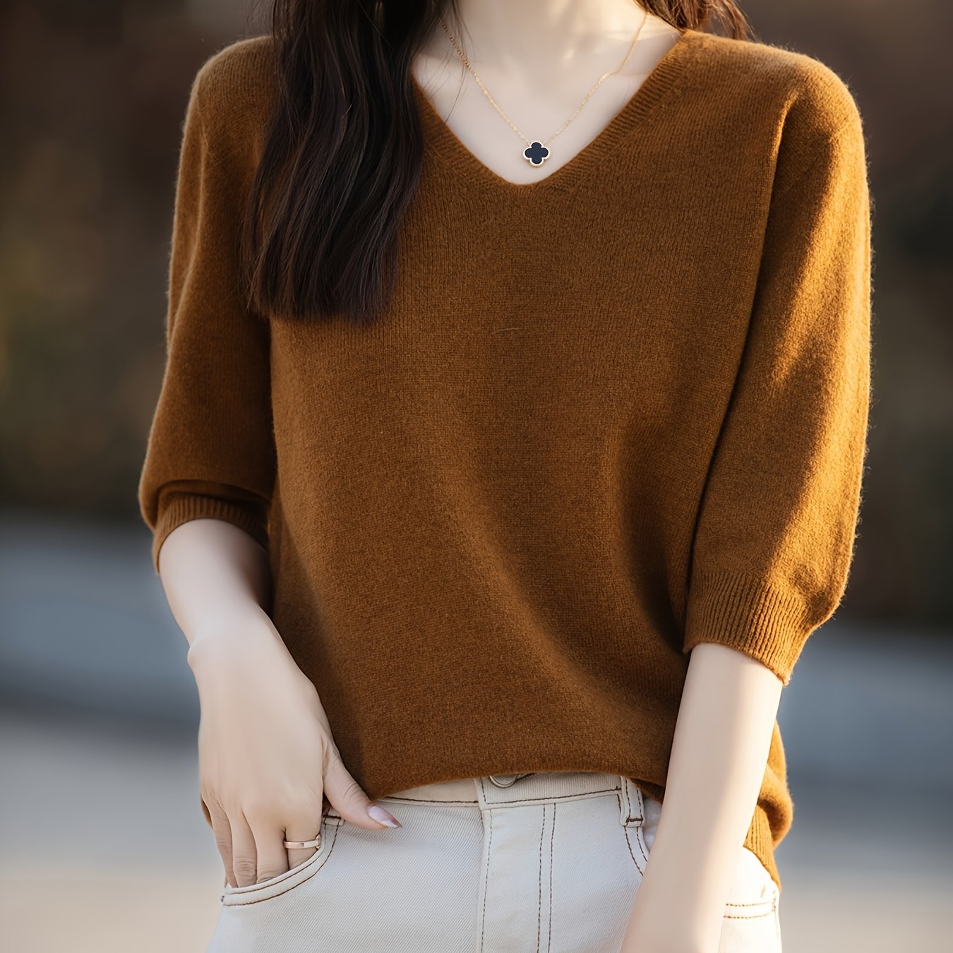 E-shop Nahtloser Damen-Pullover mit V-Ausschnitt, kurze Ärmel, dünner Basislayer, Sommer 2025, neuer Unterhemd-Pullover, Basislayer, Oberbekleidung,