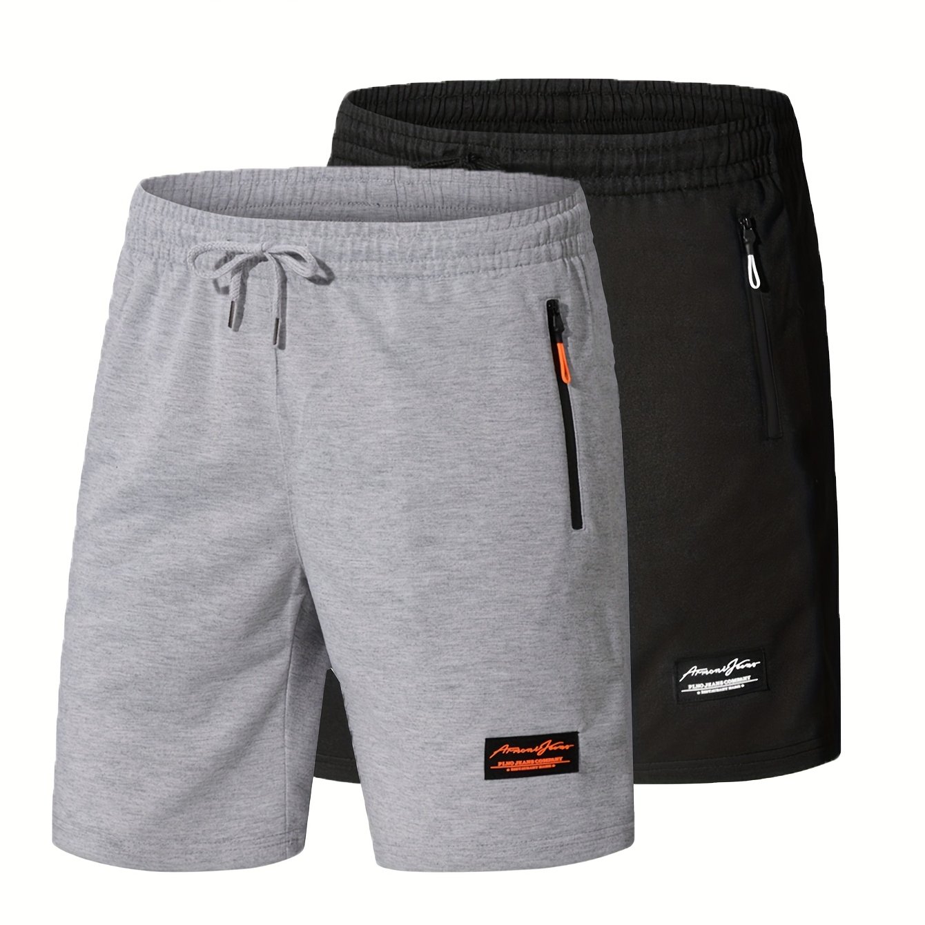 TEMU 2pcs Men'-lightweight Athletic Shorts - Stylish Casual Running And Fitness Gear, Breathable Polyester Fiber, Perfect For Beach And Outdoor