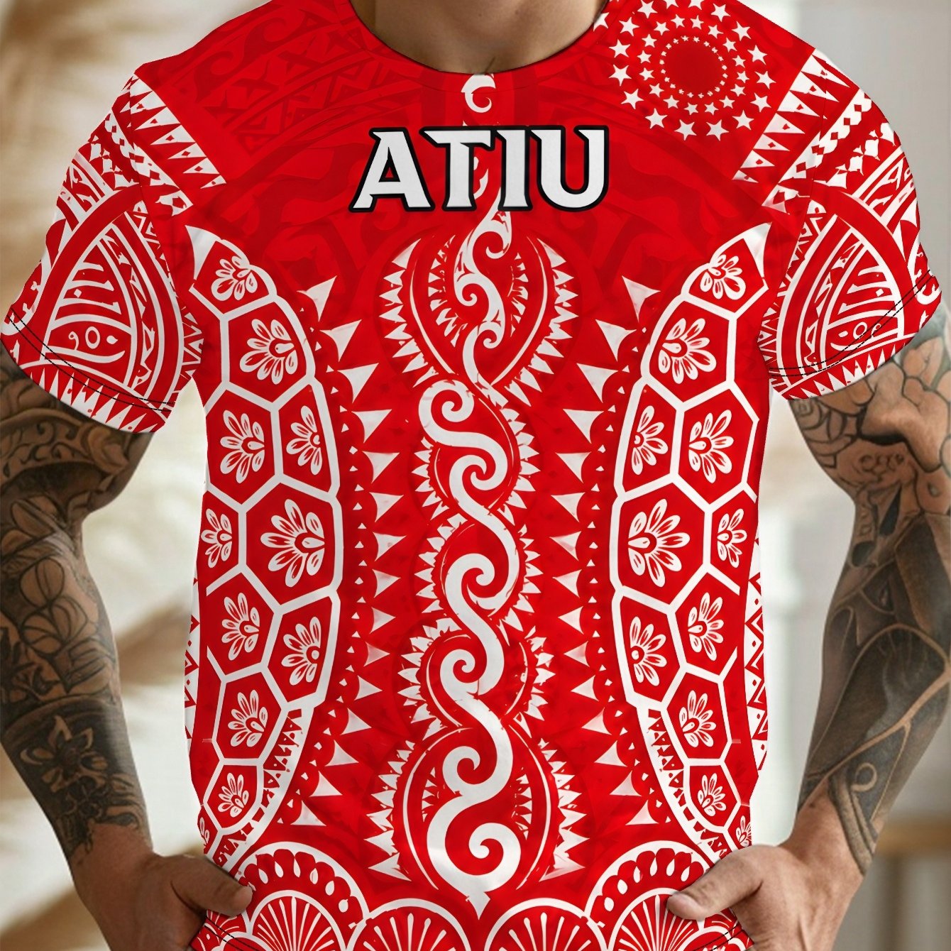 TEMU Waves 2d Cook Islands Series Casual Men's Sports T-shirt