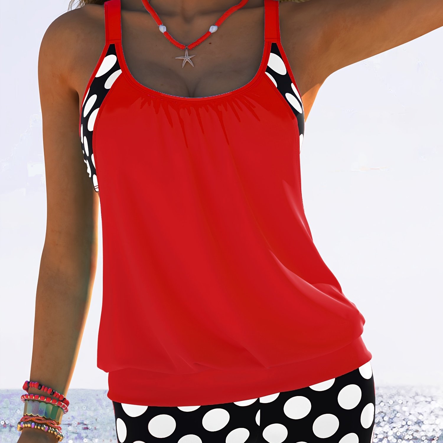 Women's Polka Dot Tankini Set