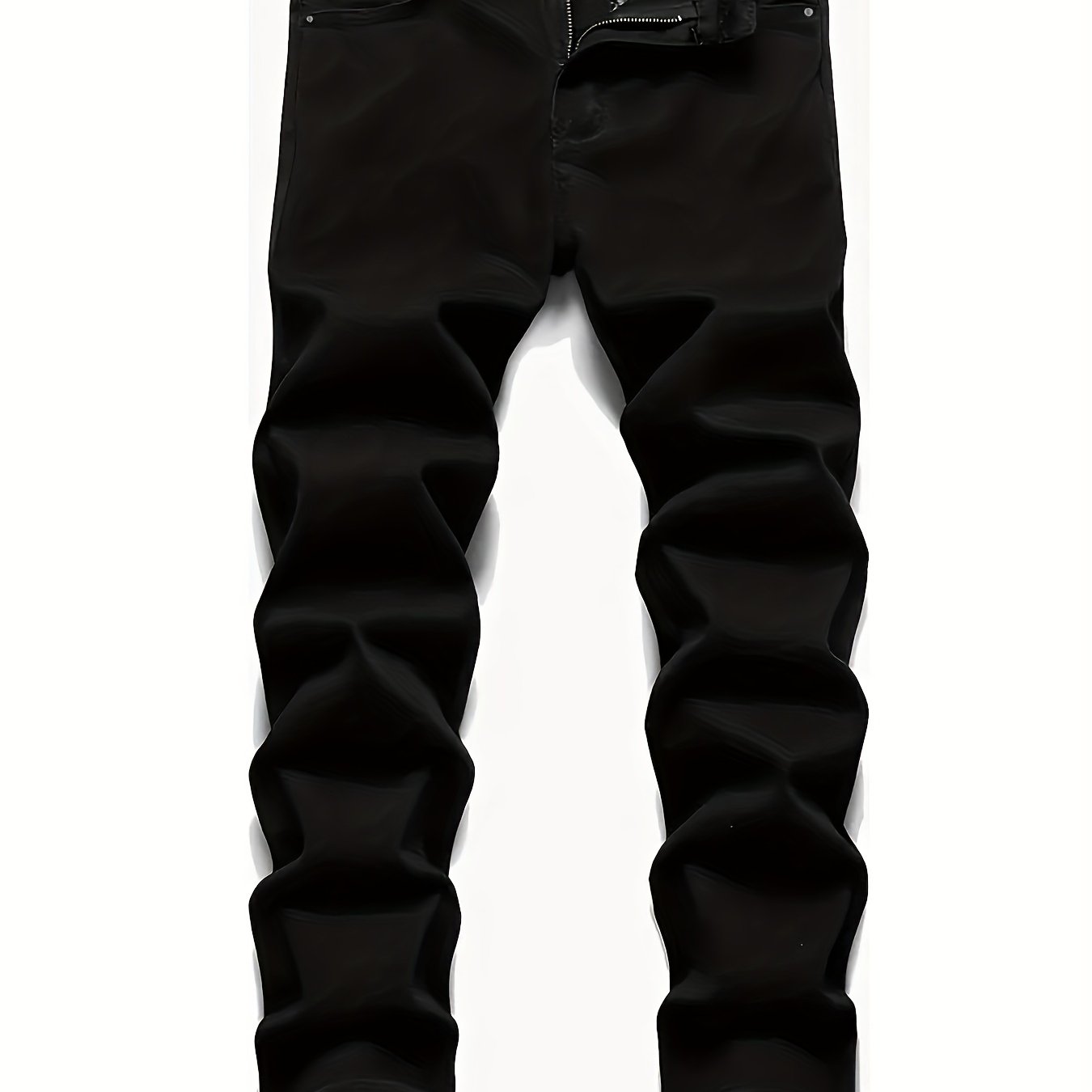 TEMU Men's Front Button Pocket Jeans, Casual Casual Attire, Plain Slim Fit Jeans Long Washed Jeans, For Husband, Boyfriend Gifts
