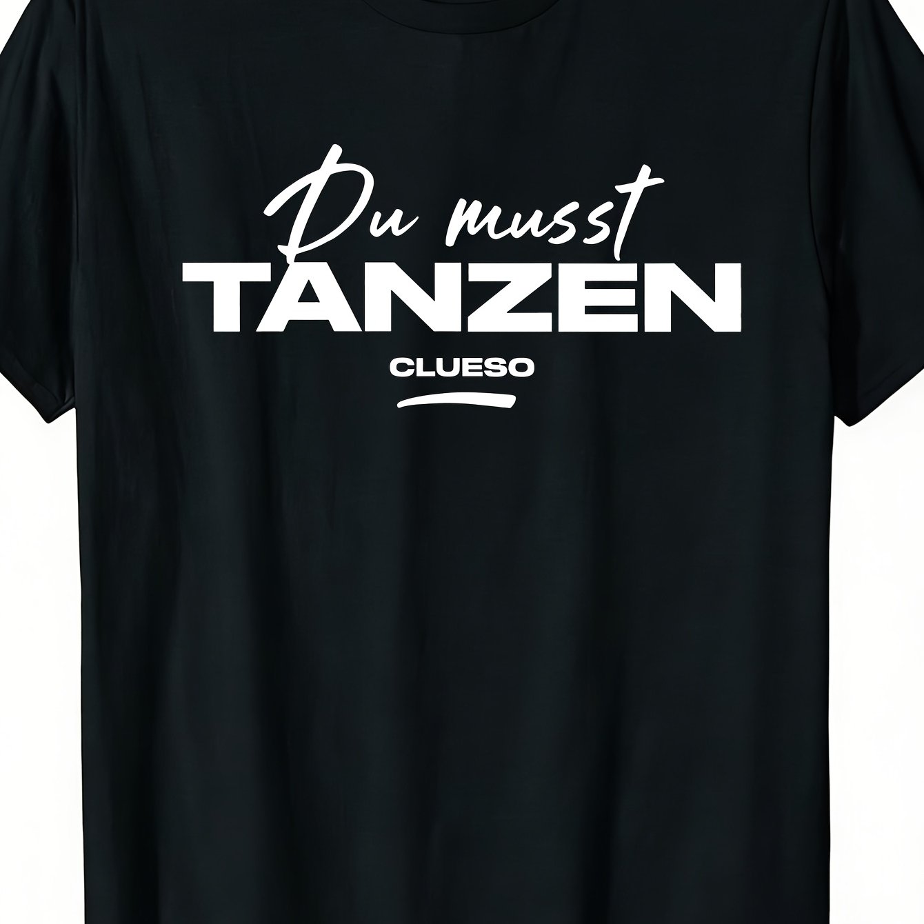 Image of Men's T-shirt | White Crew Neck With Black Geometric Text Print, Lightweight Breathable Material, , Casual And Formal Versatile For , Graphic And Funny Design, Perfect For Men, Plus Size