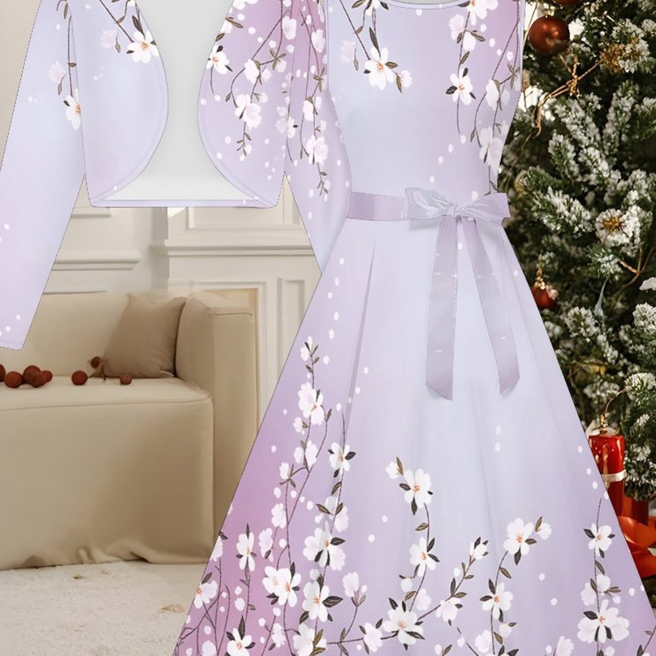 Women's Summer Fashion Elegant Sleeveless Dress Floral Dress And Long Sleeve Jacket Suitable For Commuting, Dates, Weddings, Parties, And Shopping