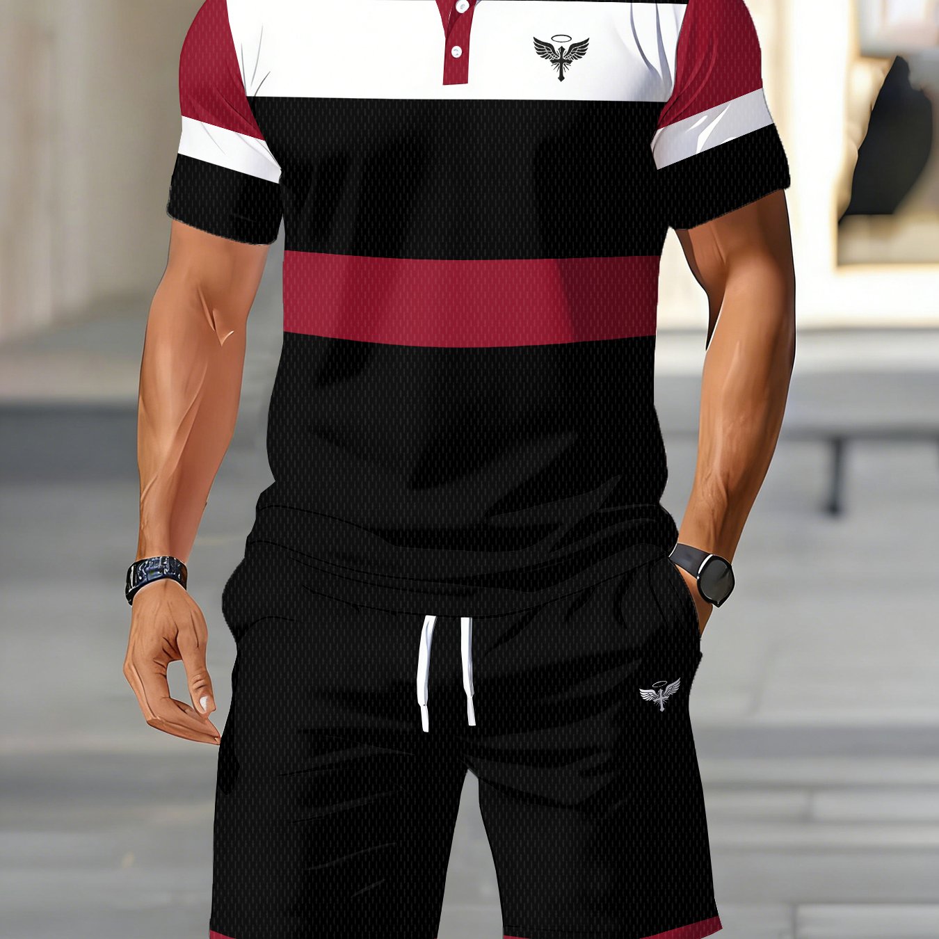 TEMU A Two-piece Set Consisting Of A Short-sleeve Shirt And Shorts, Perfect For Casual Summer Streetwear