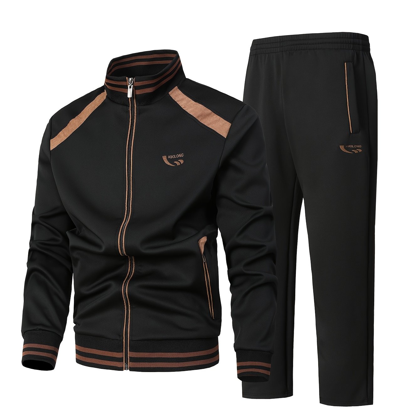 TEMU Men' Suit, Men's Casual Sports Suit, Men's Fashionable Sports Suit, Men's Outdoor Running Suit, Men's Training Suit., Training Apparel, Running