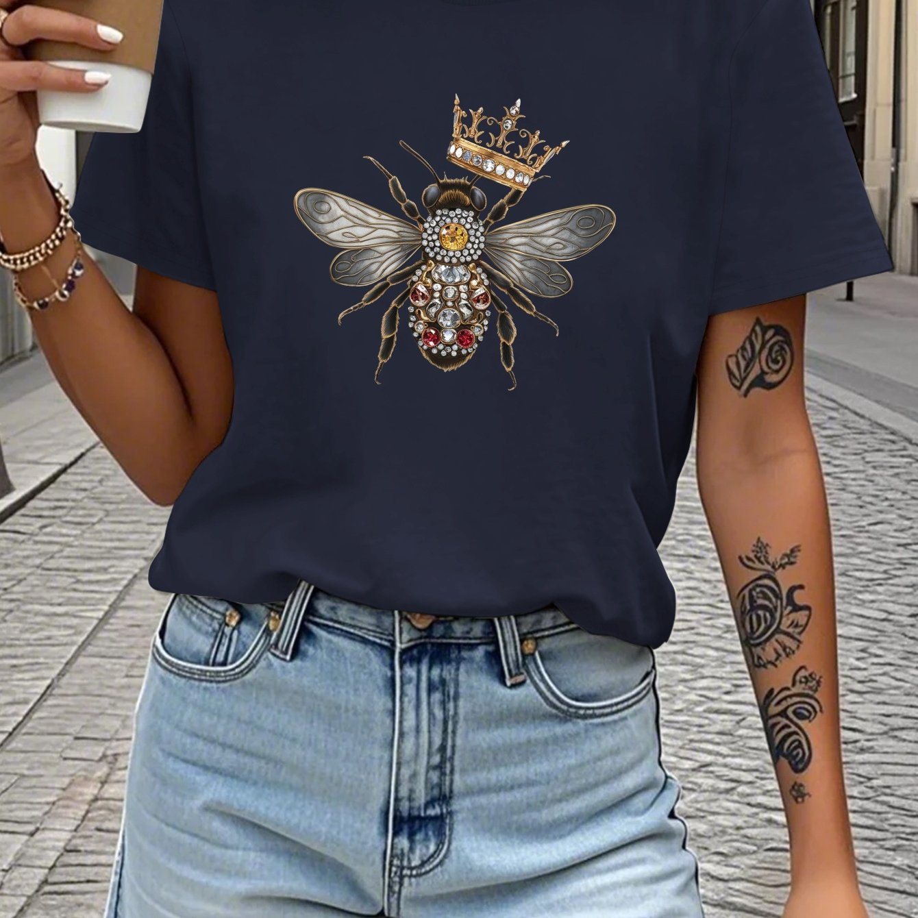TEMU Teediy Bee With Gemstones 's T-shirt Fit