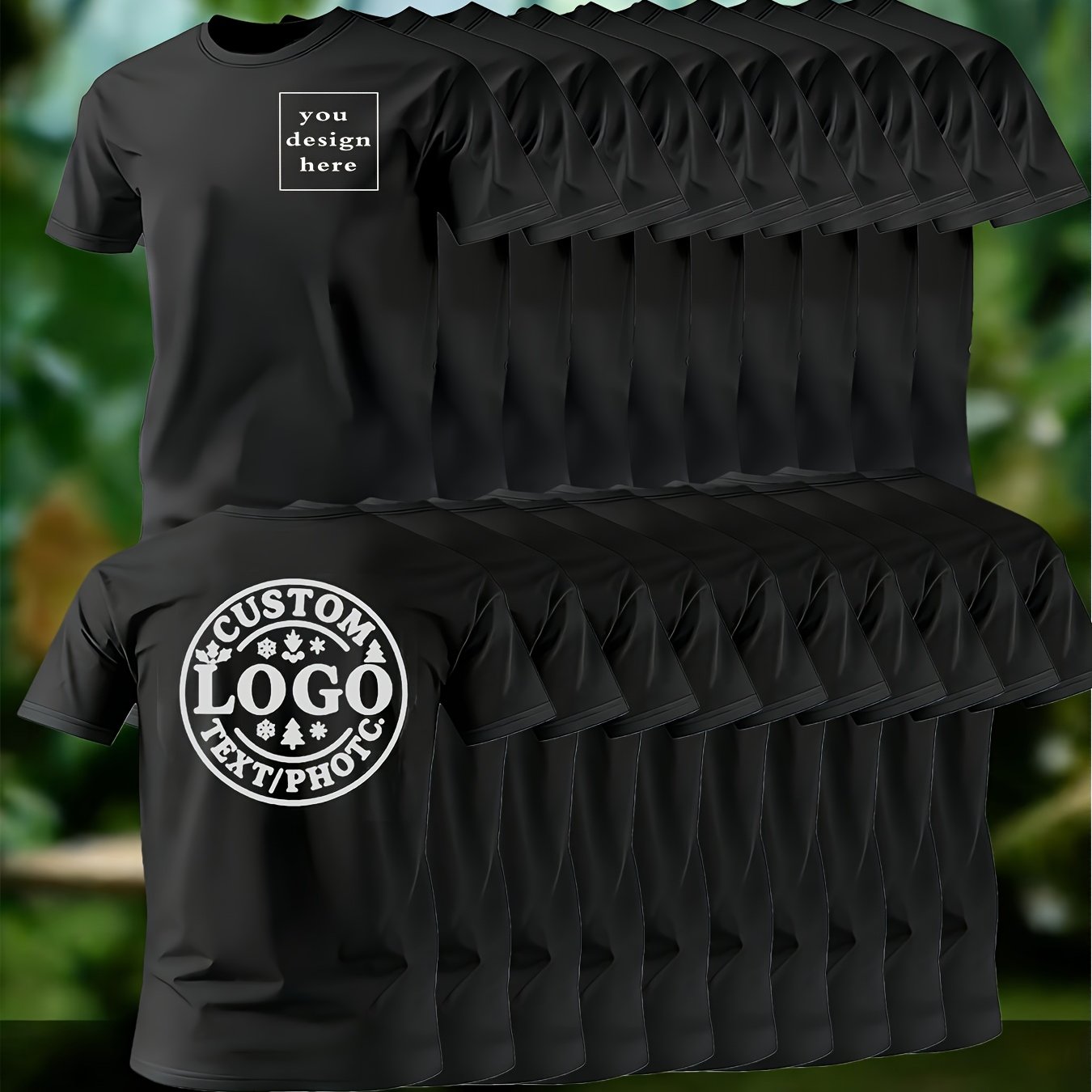 TEMU 10pcs Customized Men's Quick- T-shirt With Customizable Logo/pattern On Chest And Back â Lightweight, Breathable, Moisture-wicking, Cool And