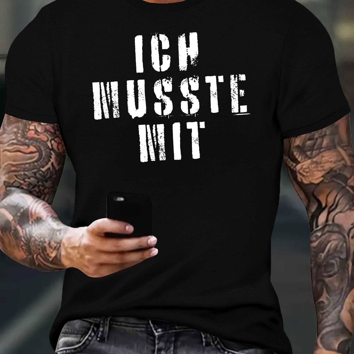 Plus Size To With Crinkle Men's T-shirt, Plus Size
