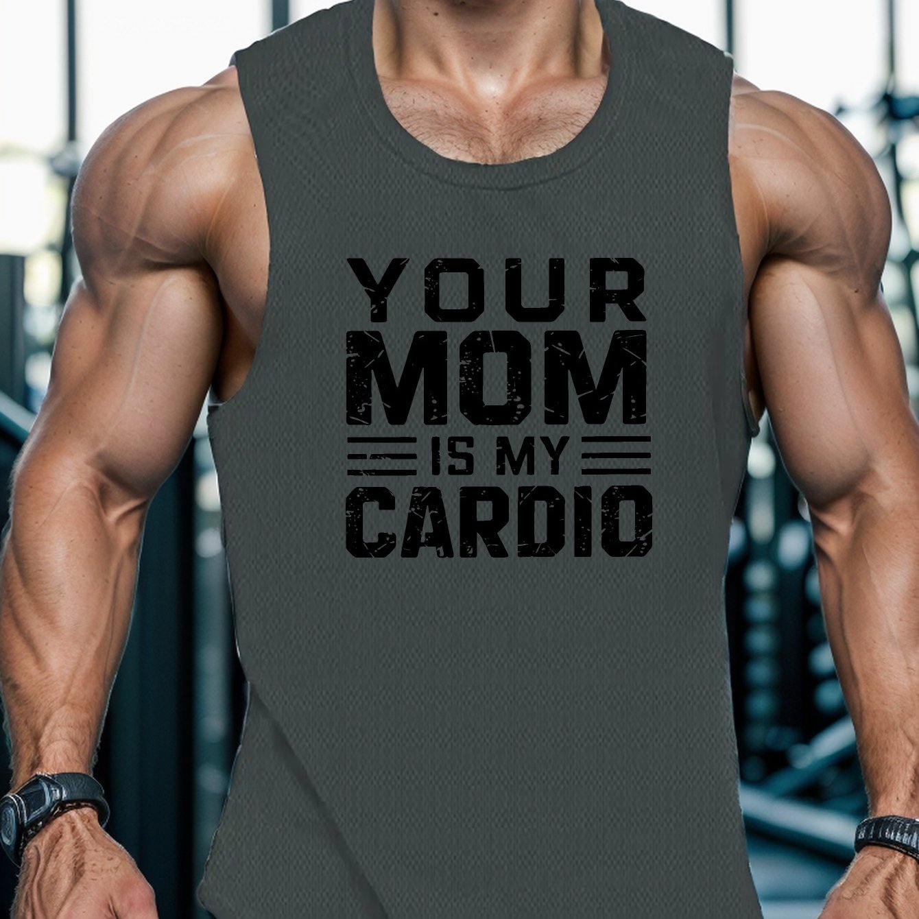 TEMU Your Mom Is My Cardio Standard Size Men's Vest