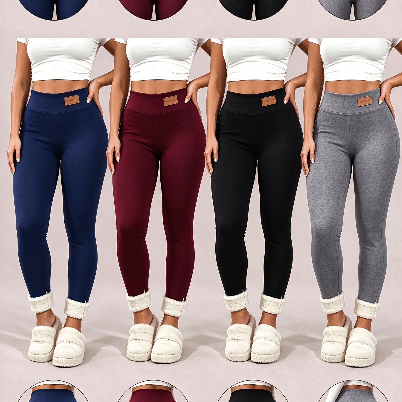 TEMU Lot de 4 leggings de femme gainant et frotteurs, séchage rapide, très extensibles et doux, idéaux comme sous-vêtements et pantalons de yoga pour