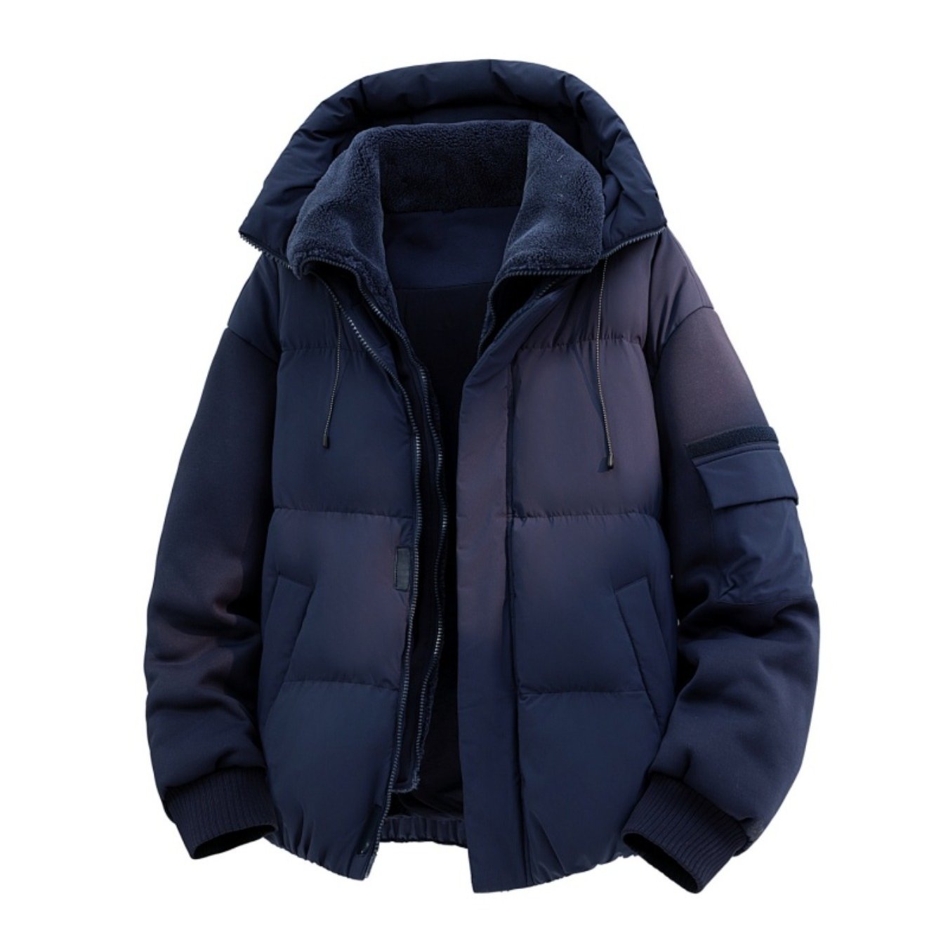Image of 2025 New Style Youth Student Plus Size Hooded Padded Jacket Men's Autumn And Winter Thickened Overcoat Plus Thickened Loose Trendy Padded, Size Runs Small