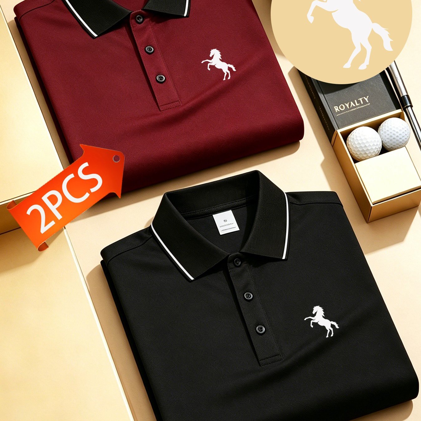 TEMU 2pcs Set S8-951 Logo New Casual Sport Men's Color-block Lapel Short-sleeve Shirt, Fashionable Printed Pattern, Quick-drying Fabric, Comfortable