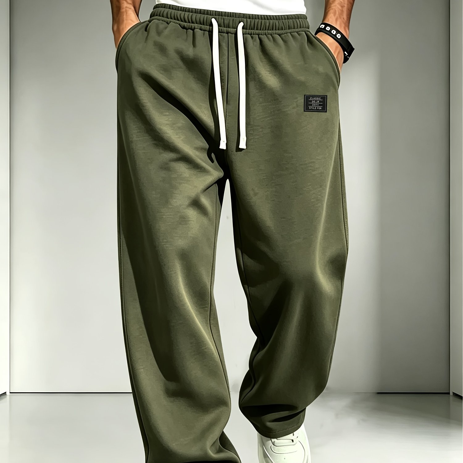 TEMU Pantaloni da qualit� | Pantaloni sportivi casual da , pantaloni in maglia rilassata con coulisse in vita, facile e , pantaloni da e traspiranti,