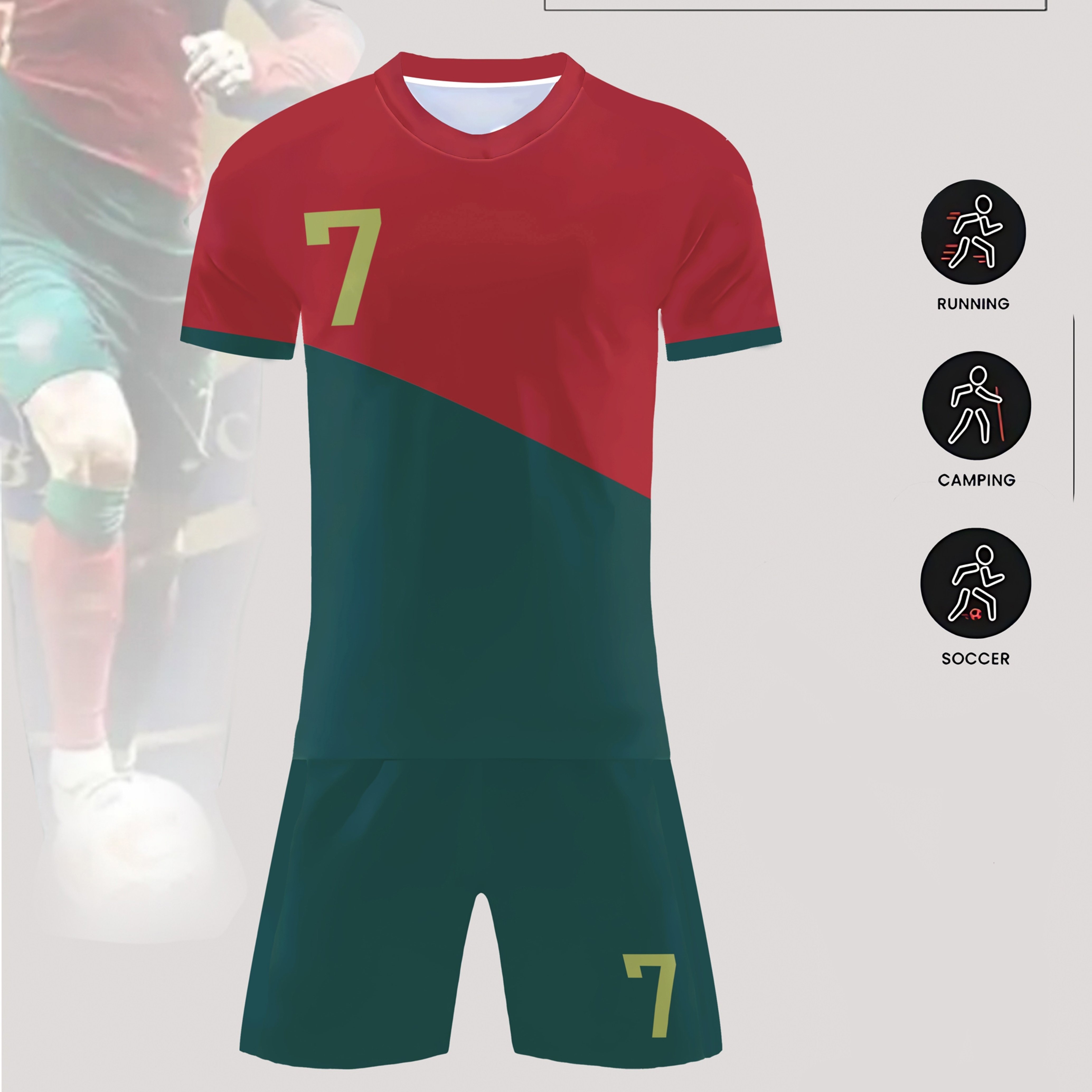 Diy Custom Name | Youth Lightweight Breathable Soccer Uniform Set| Quick- Training Jersey And Shorts| For Outdoor Matches/ Team Activities/ Casual Wear, And Clothes
