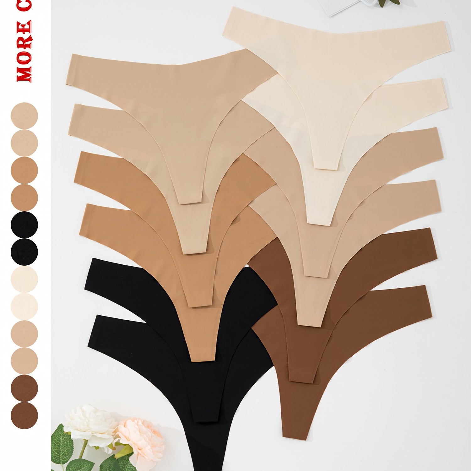 Image of 12pcs Seamless Thong For Exercise And Fitness, One-piece Sexy Women's Underwear