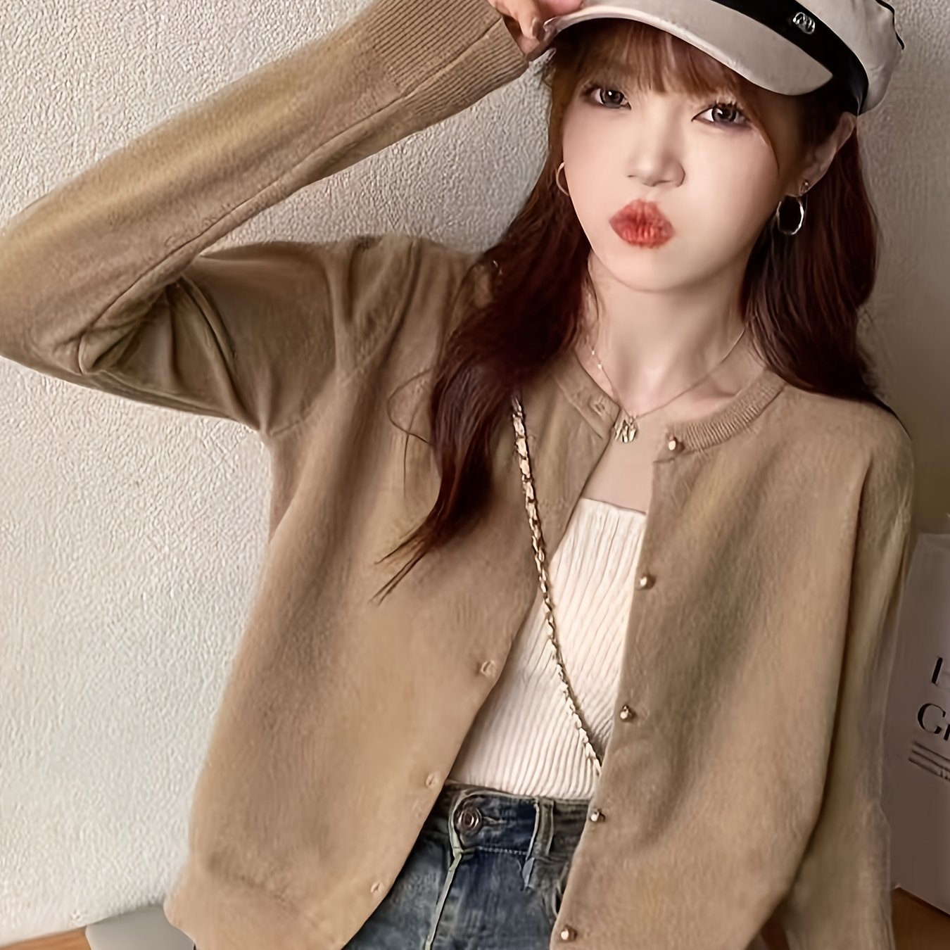 TEMU New Women's Cardigan, Autumn Outerwear, Jacket, Early Autumn Lightweight Long-sleeve Top For Women