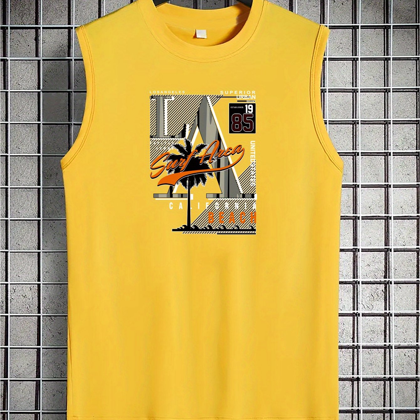 TEMU Men's Summer Top - Casual Round Neck, Stretch Fabric With Unique Print Design, Leisure Style, Conventional Version, Summer