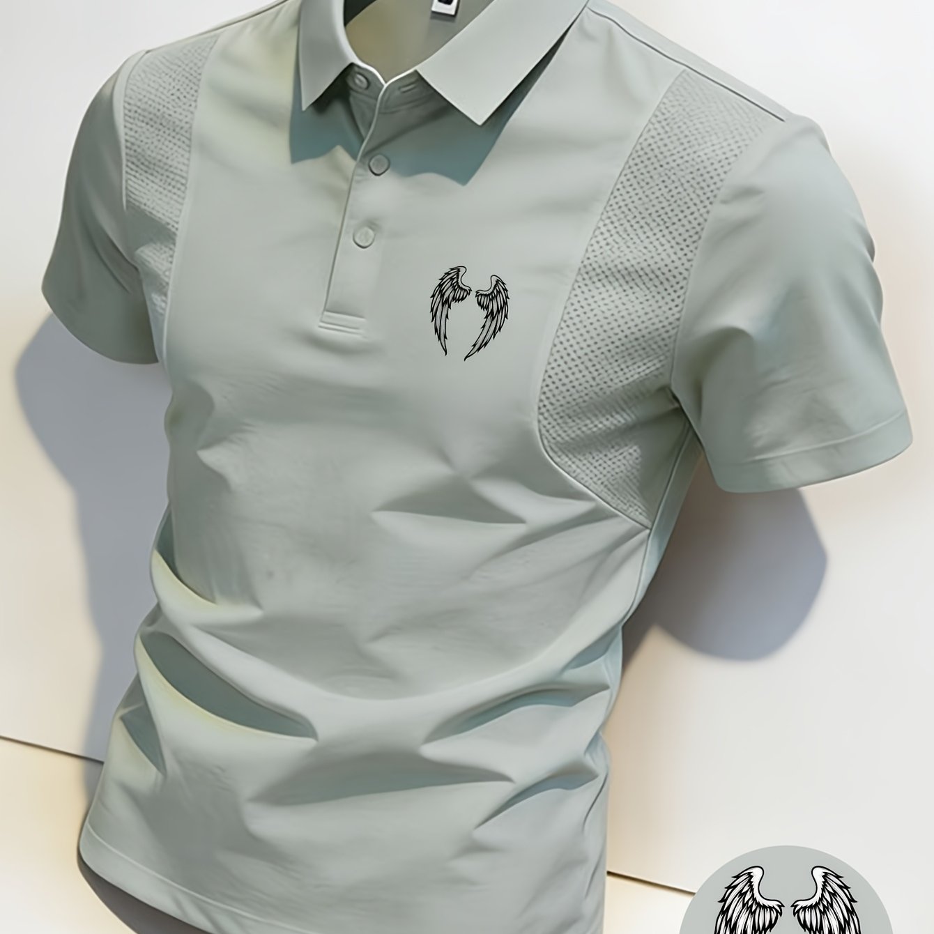 Men's Short-sleeve T-shirt With Exquisite Wing Graphic Design. Made From Soft And Comfortable Fabric, This Menswear Top Is Ideal For Casual Wear