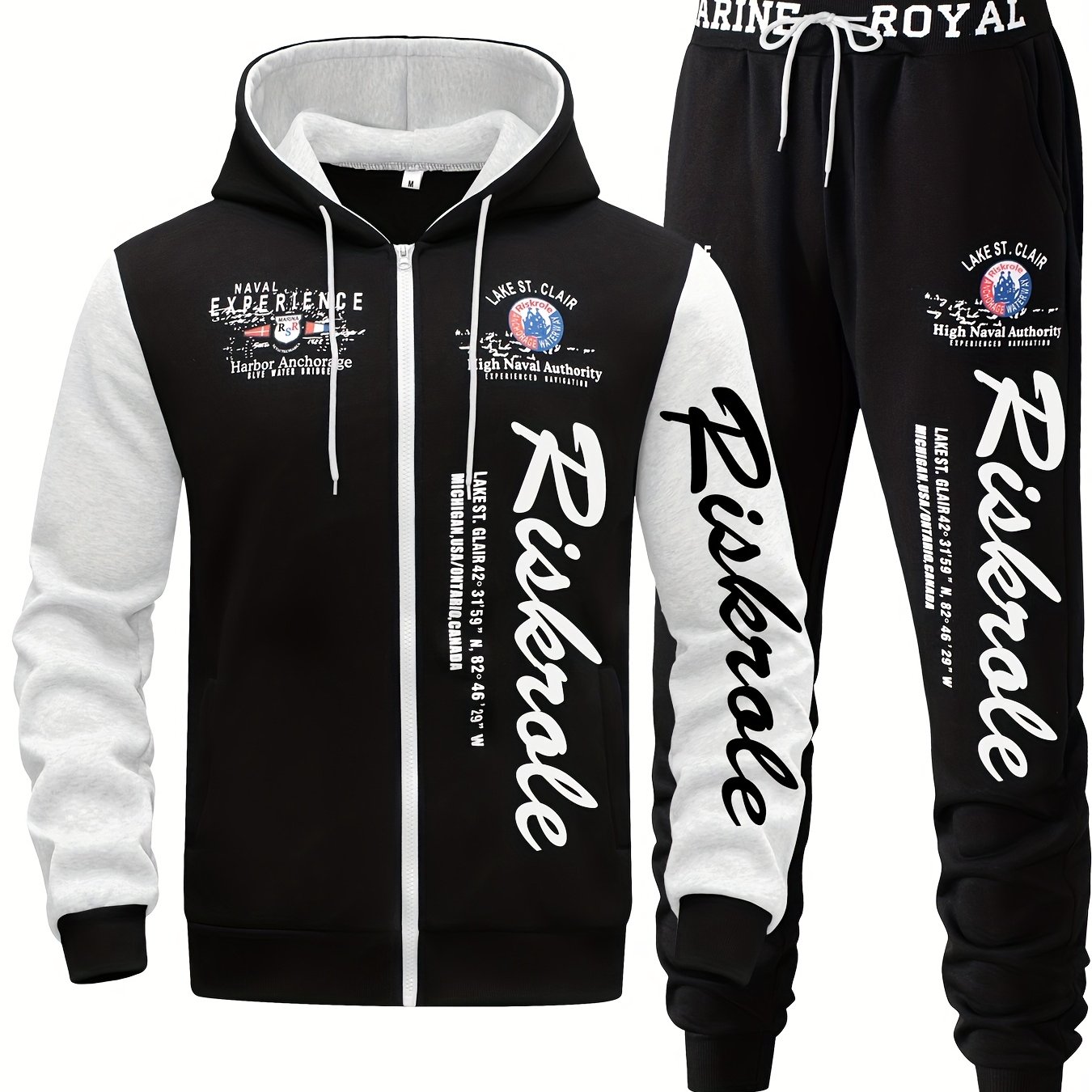 TEMU Men's Hooded Letter Print Hoodie Sports Running 2pcs Hoodie Casual Suit