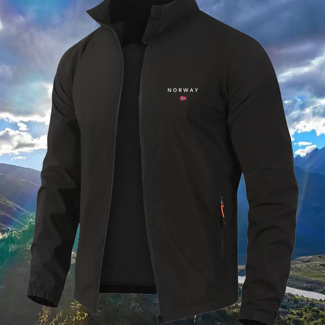 TEMU 2026 Outdoor For Jacket, Light Comfortable Ski-wear, High Quality, Fashion Personality Norway Letters , Suitable For And Autumn Wear, Outdoor