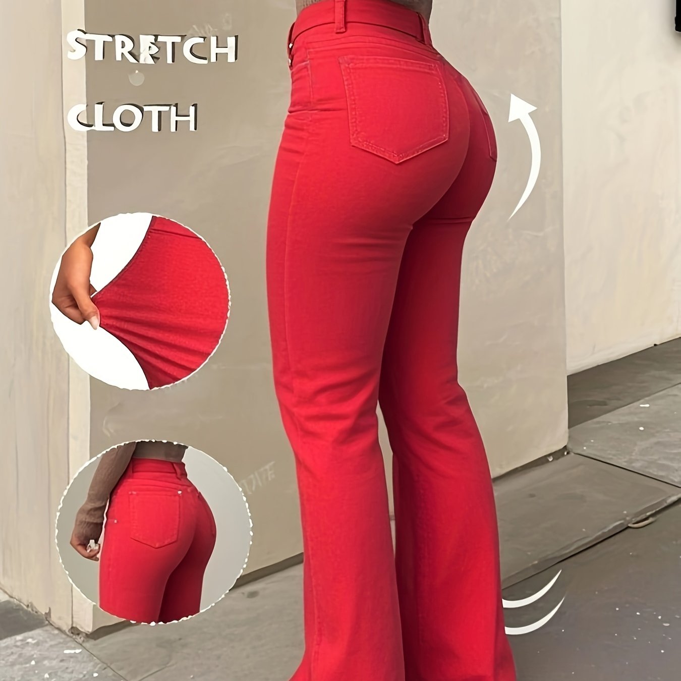 Women's High-waisted Fitted Flared Denimdenim