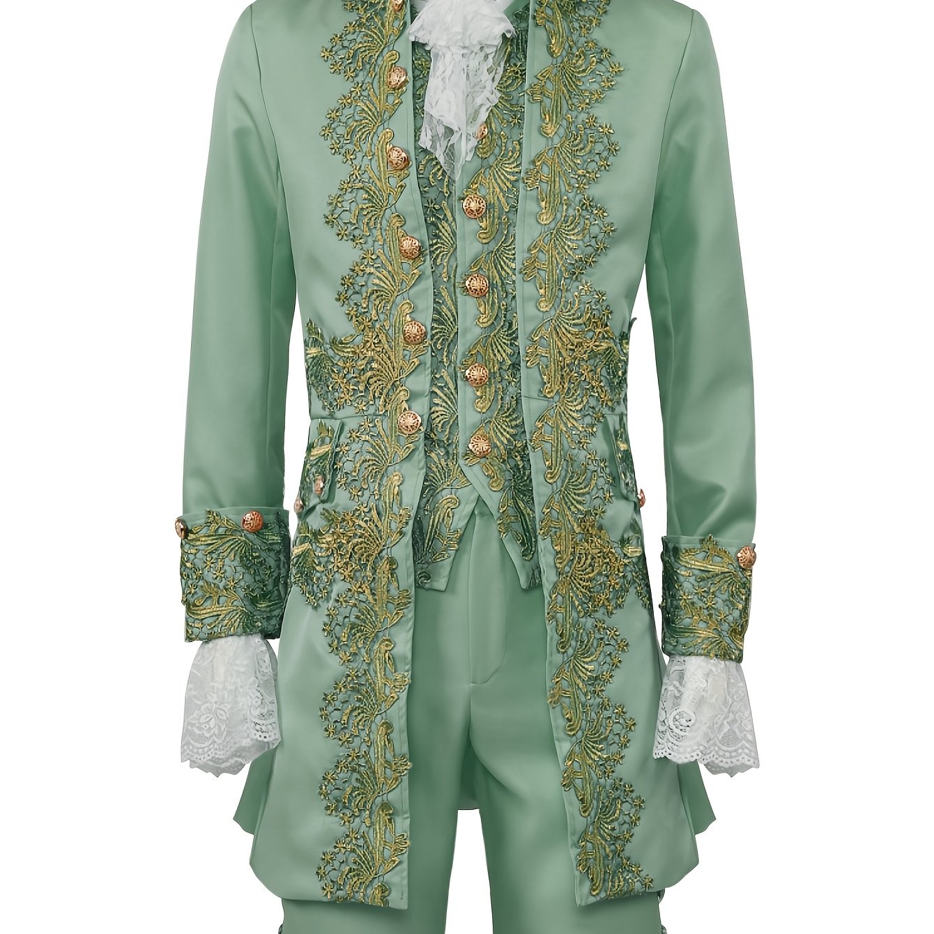 TEMU Medieval Prince Cosplay Dress Court Vintage Long Sleeve Coat Set, Halloween Cosplay Costume Stage Performance Costume, Role Play Outfits Men