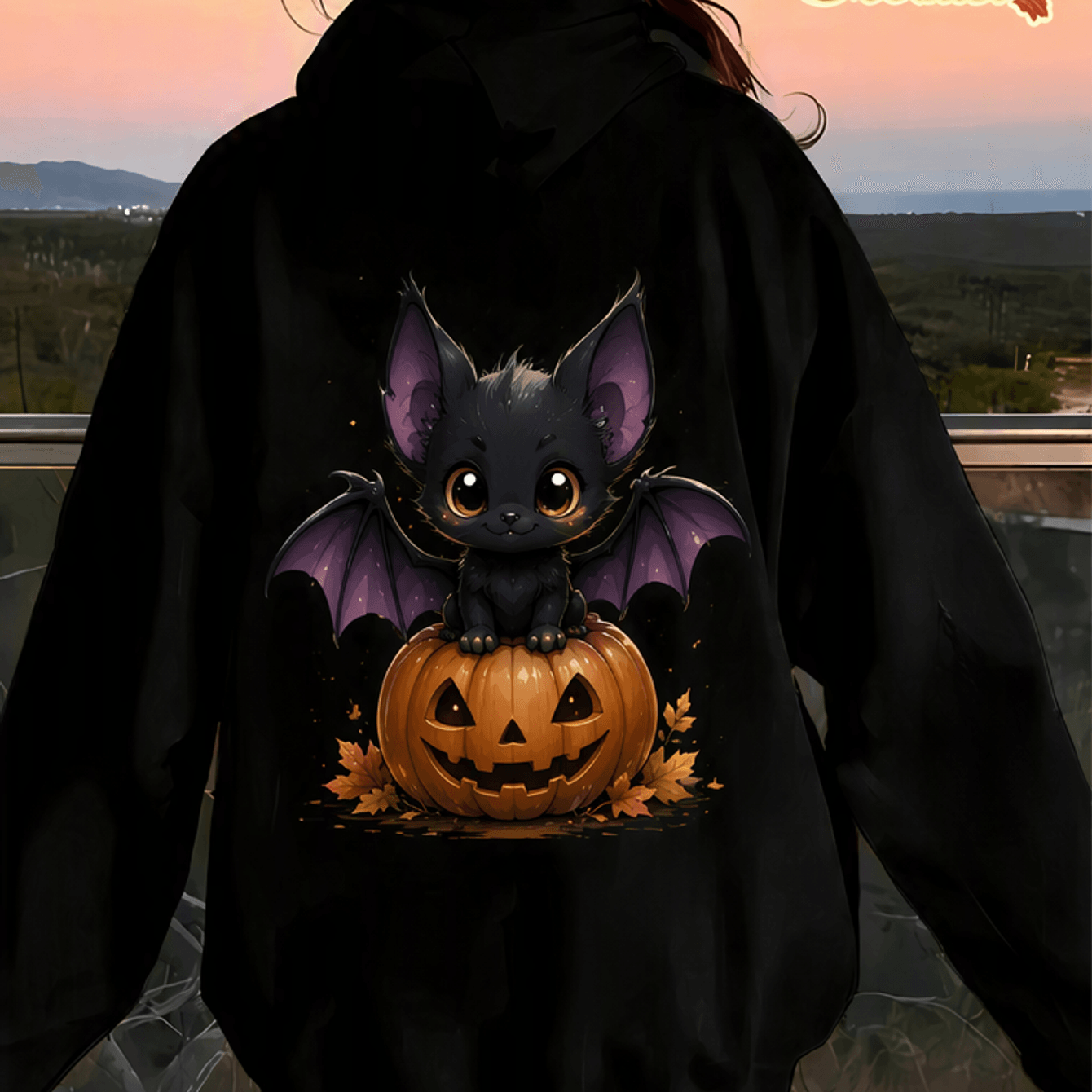 Image of New Women's Hoodie Cute On Pumpkin Halloween Theme Trendy Print Sweatshirt Warm Fleece Thickened Women's Hoodie Fleece Thickened Sweatshirt Autumn Winter Outdoor Casual Wear Gift For