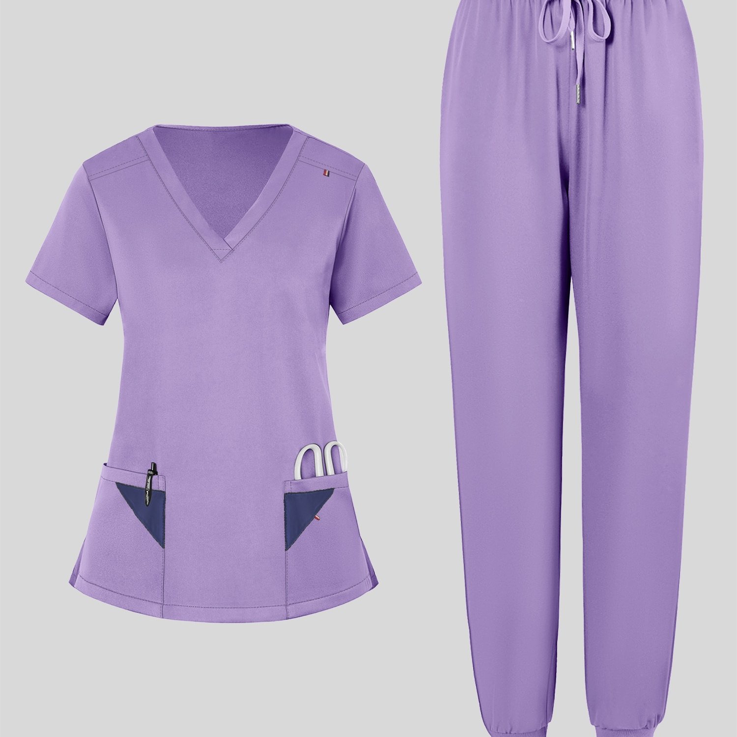 A Set Of Short-sleeved Garments For Hand Washing, Intended For Female Professionals In Dental , Suitable For Pet Hospitals And Beauty Salons