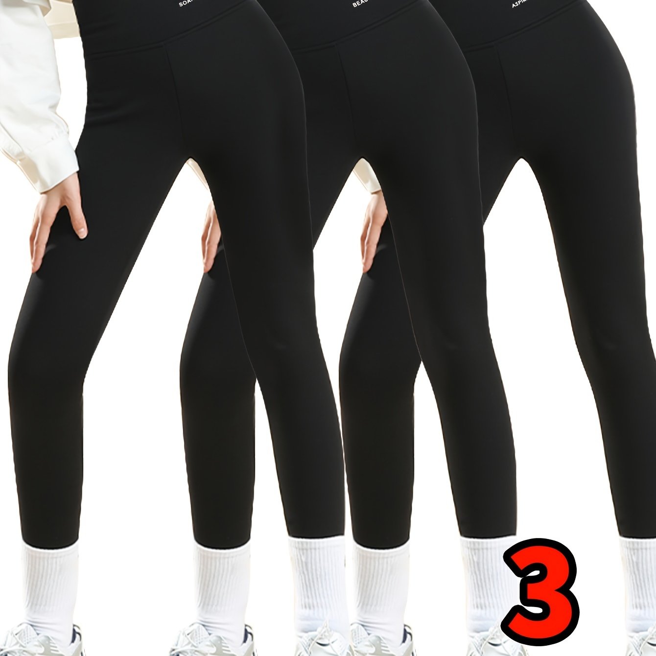 3pcs Set Girls' Print Shark Pants High-elastic Outdoor Yoga Pants Summer Thin Long Pants Casual Sports Leggings Riding Base Layer, For Outdoor