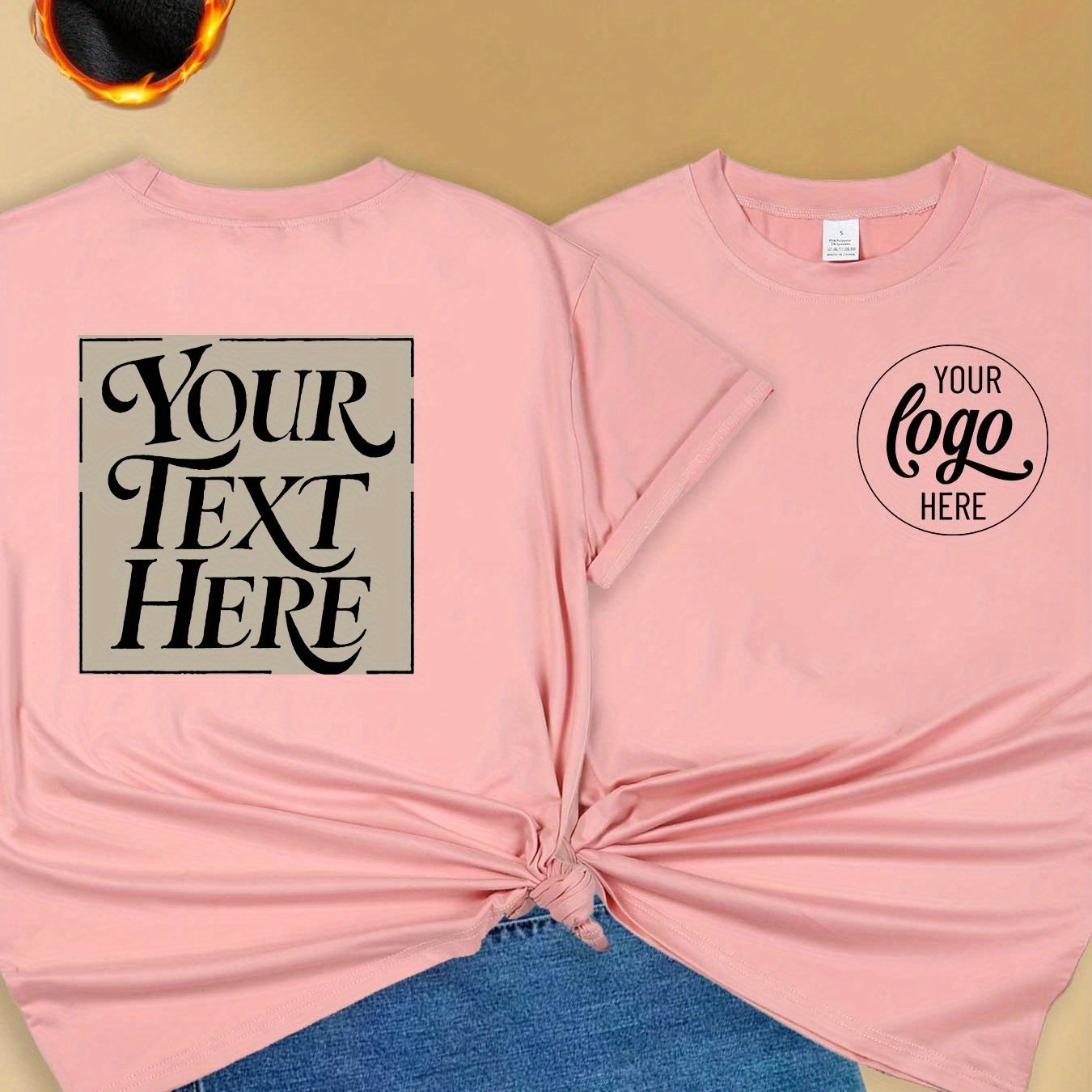 TEMU T-shirt à manches courtes pour femme imprimé sur mesure avec votre photo préférée, un haut simple, rafraîchissant, et coupe slim pour femme