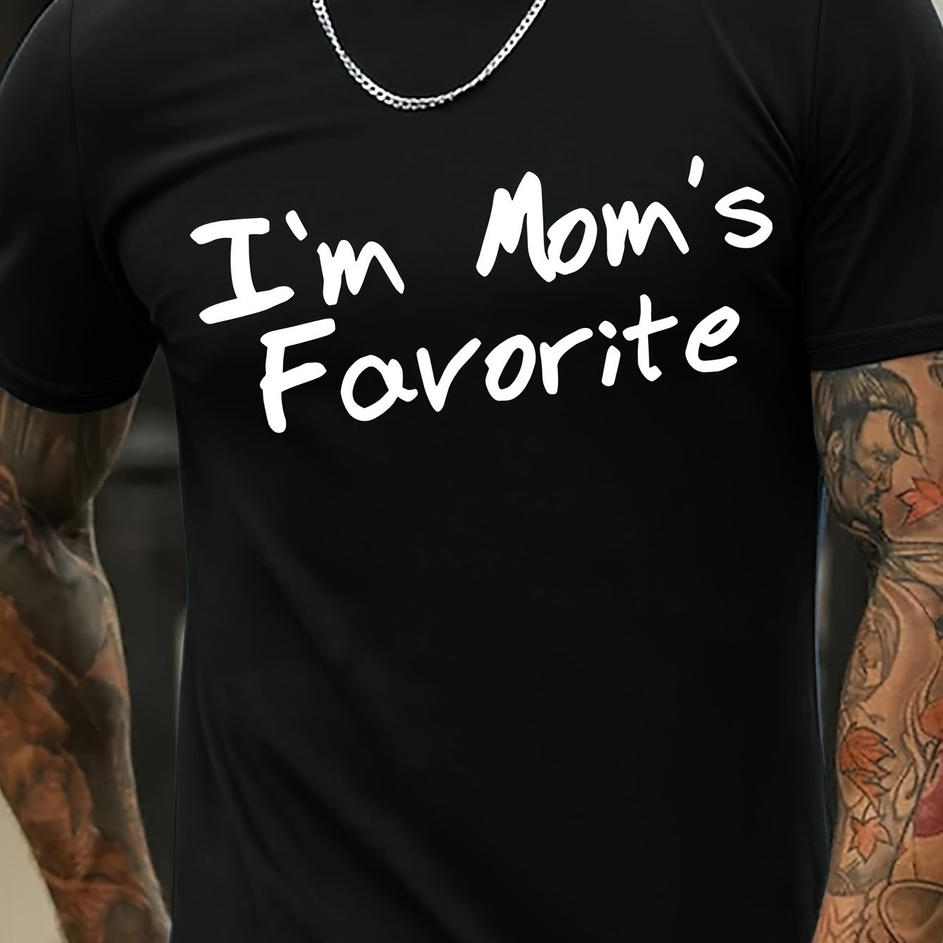 TEMU 1pc, 100% T-shirt, Men's Trendy Letter Print T-shirt - Short Sleeve Round Neck Casual Top - Lightweight And Comfortable For Spring And Summer