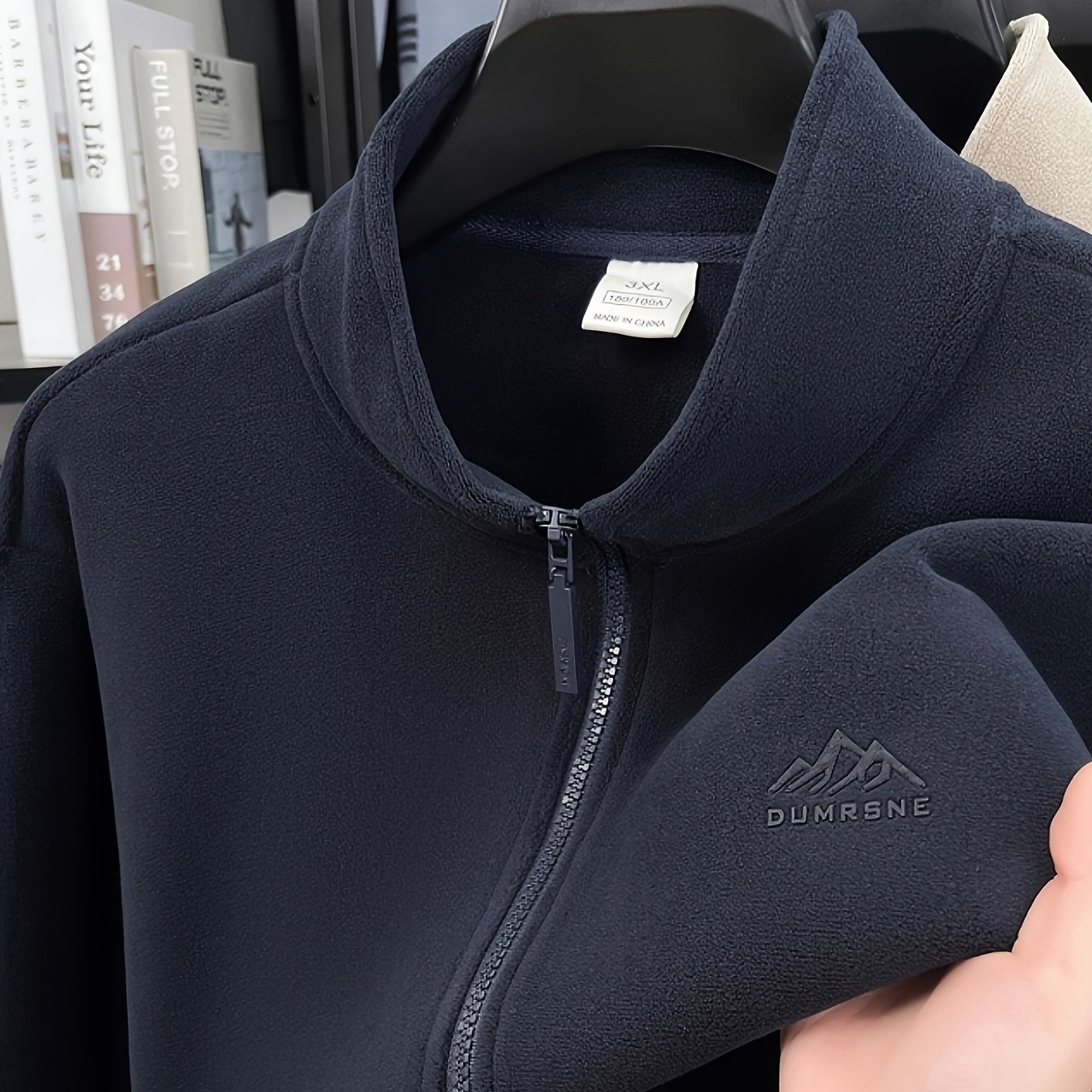 TEMU Winter 's Long Zipper Fashion Versatile, Fleece Fabric Comfortable And Soft