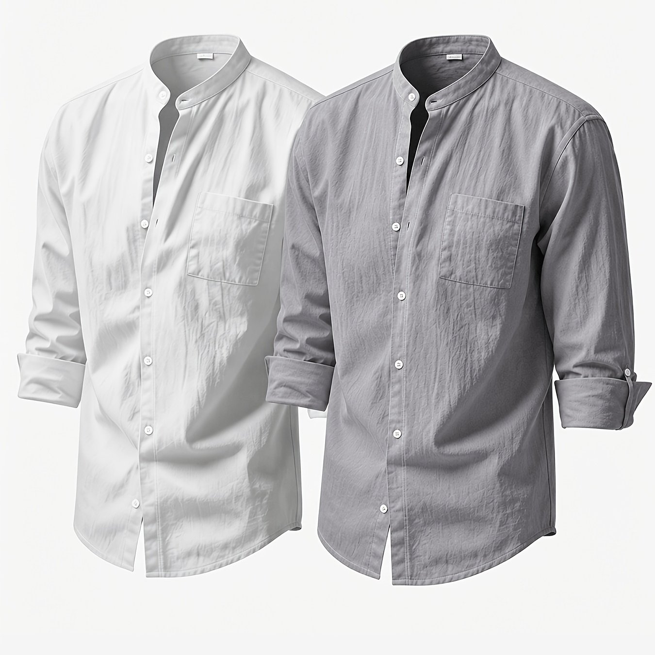 TEMU 2pcs Set Men's Linen Shirt, Casual Fashion Versatile For Outdoor, Beach, Festival And Party