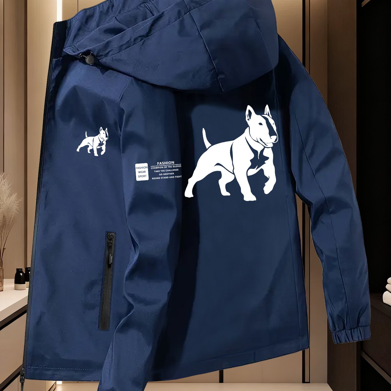 TEMU A Lightweight And Durable Outdoor Jacket Featuring A Bulldog Pattern, Suitable For Hiking And Outdoor Travel, Designed For