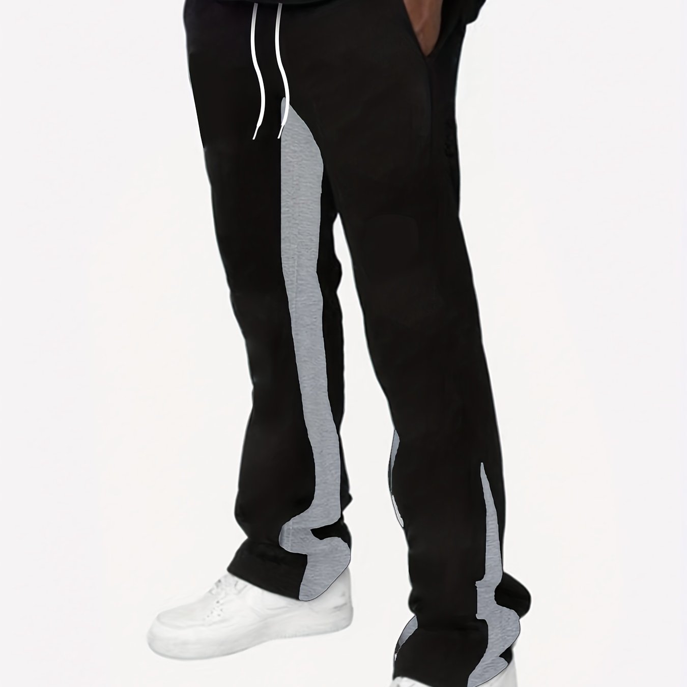Men's Creative - Long Trousers, Men' Drawstring Flared Pants, Trendy And Versatile