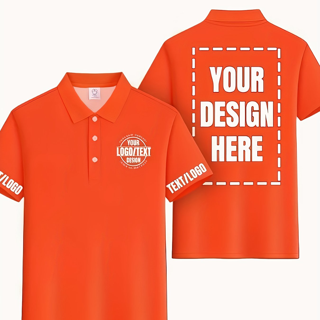 TEMU Custom Shirt - Personalized Logo Design, Machine Washable, Breathable Summer Short Sleeve, Regular Fit Suitable For Casual, Outdoor, And Party