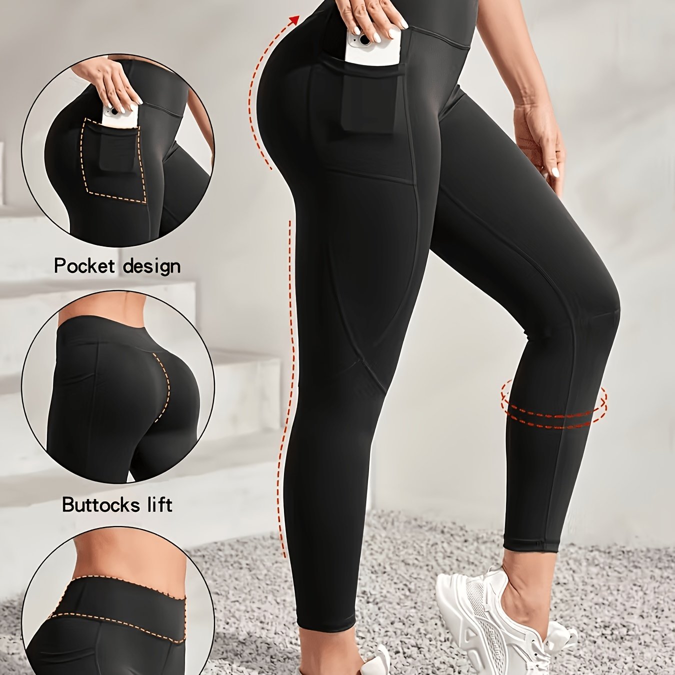 TEMU A Single Piece Of Women's High-waisted Tight Yoga Pants, Designed To Be Form-fitting, Stretchy, Quick-drying, And Flattering, Suitable For