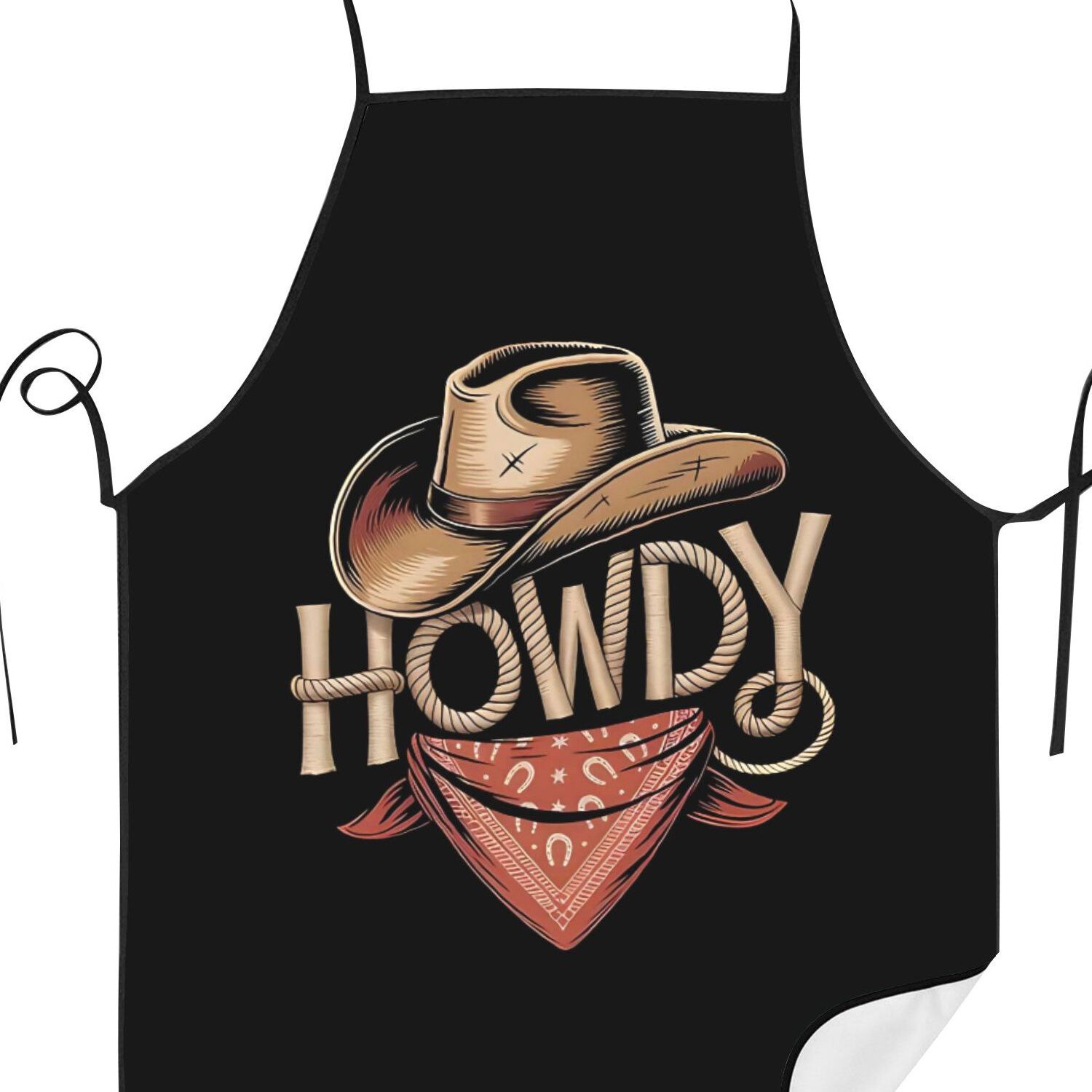 TEMU Western Cowboy Party Apron Cook Restaurant Printed