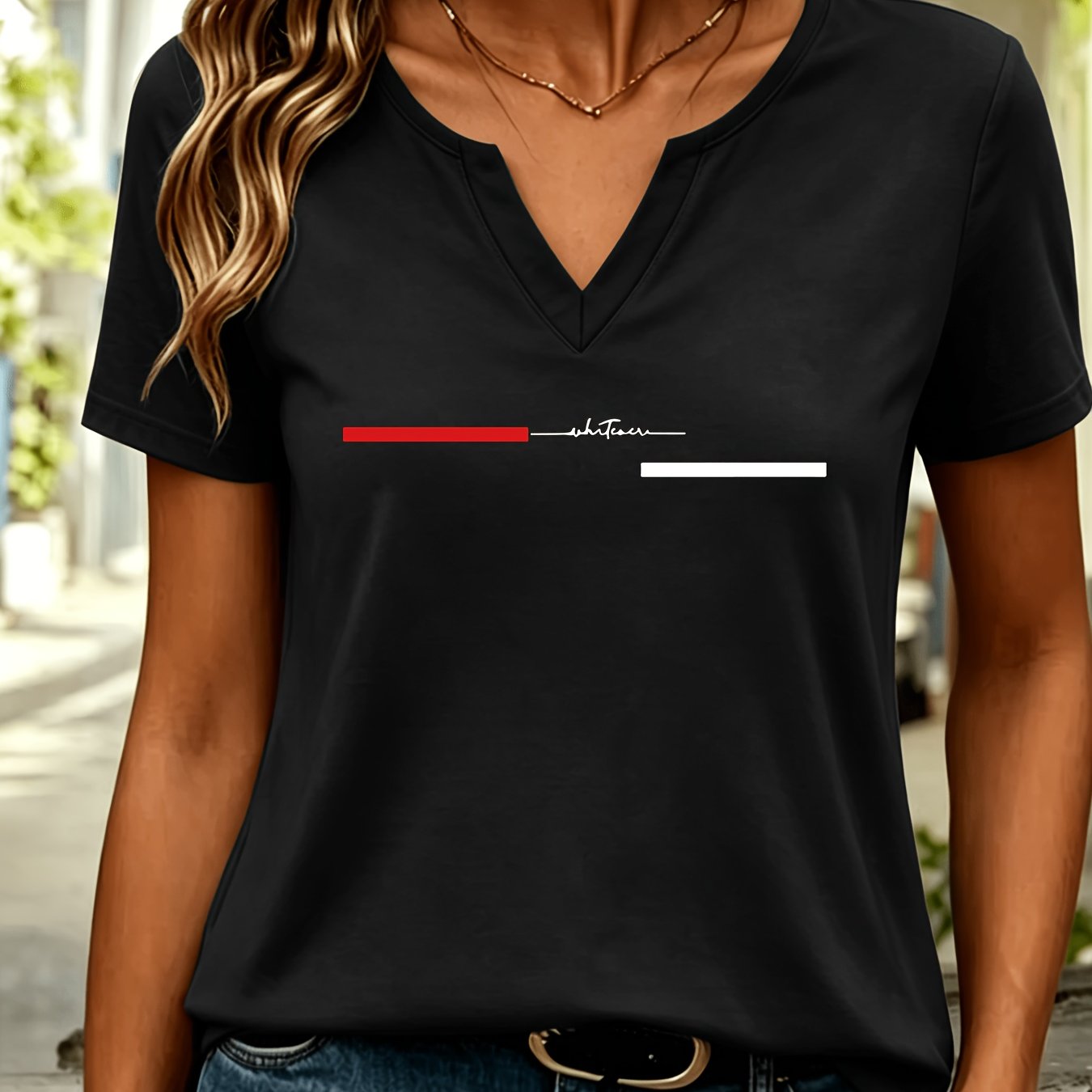 TEMU Pattern - Printed Women' S T- Shirt.