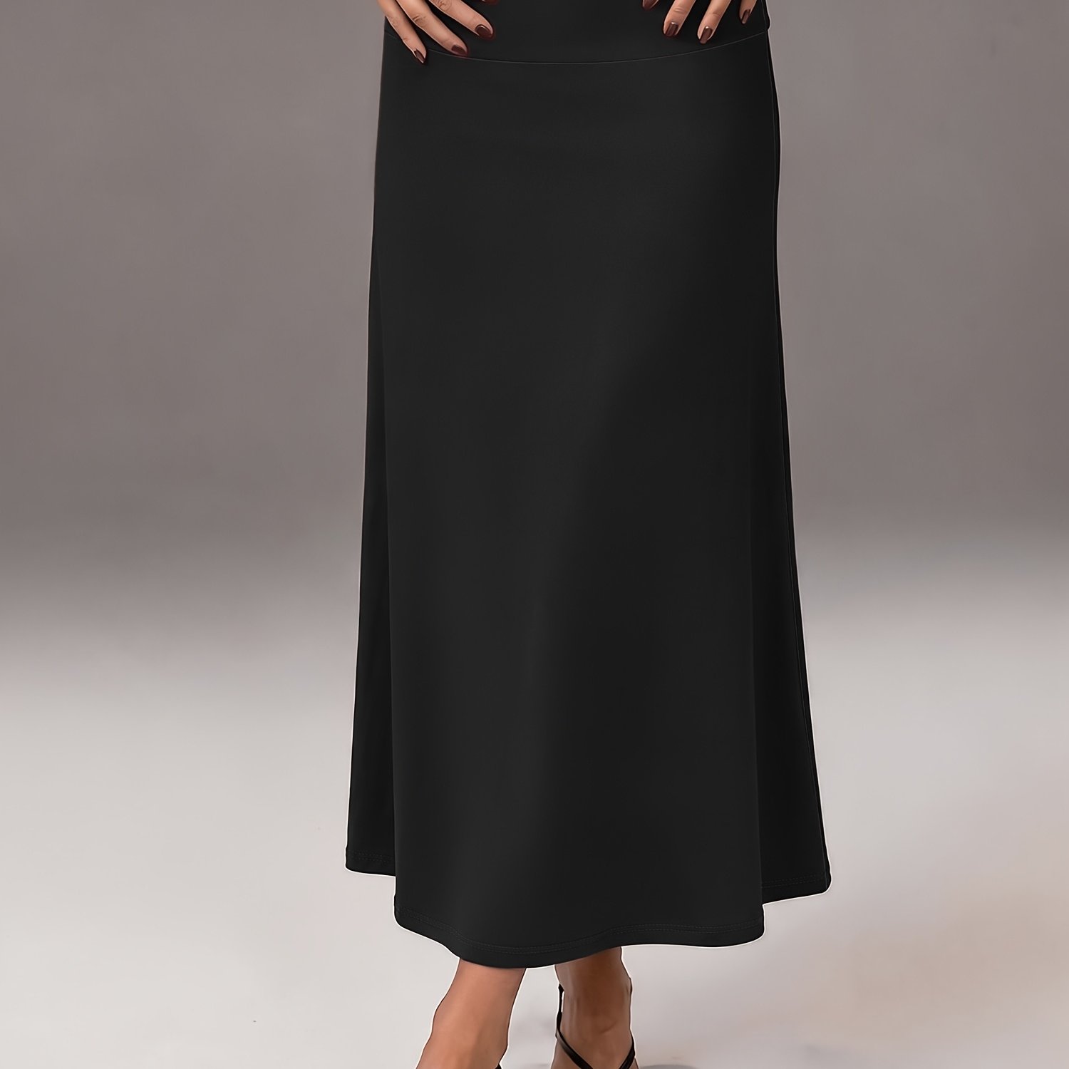 TEMU Temperament Half-skirt, High-waisted Long Half-skirt, Long Half-skirt, A-line Long Skirt, Slightly Mature Style High-waisted Long Skirt, Long