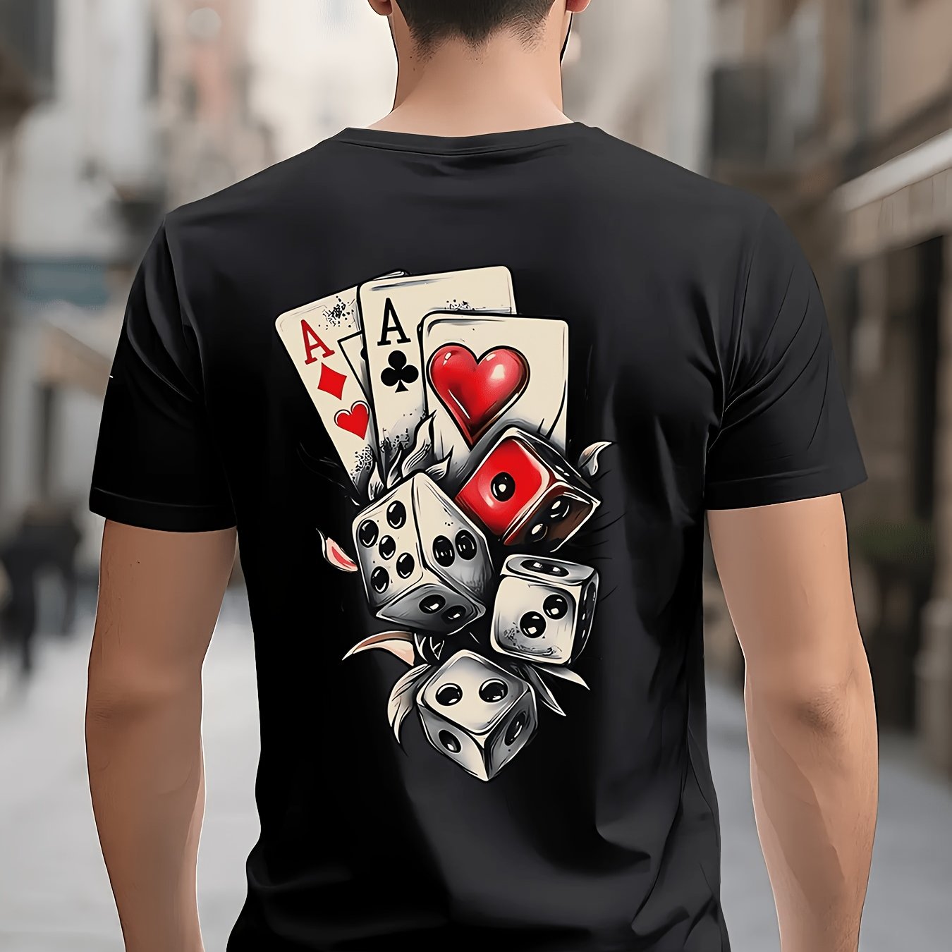 TEMU T-shirt pour homme, motif graffiti géométrique, impression thermotransfert - T-shirt unisexe amusant, col rond, manches courtes, tissu tricoté