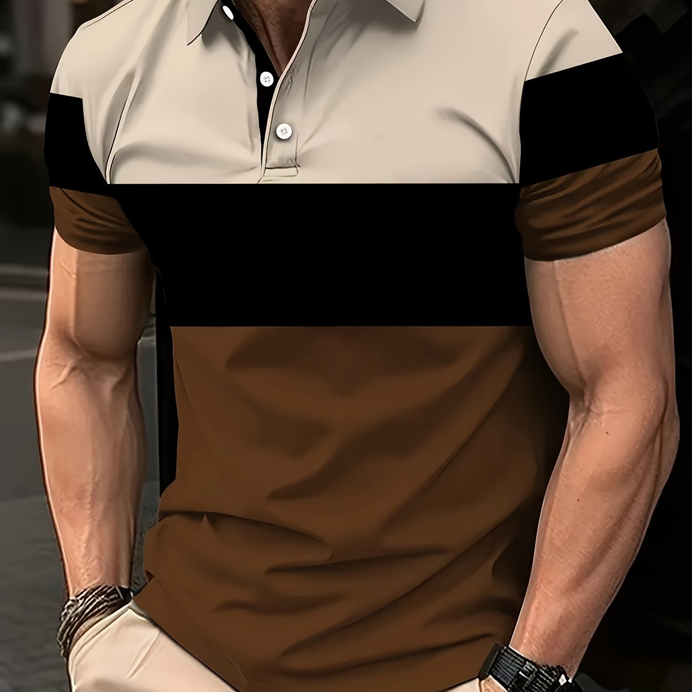 Collared Shirt Men's Trendy Short Sleeve T-shirt Summer New Multicolor Versatile Short Sleeve Top Men's Clothing