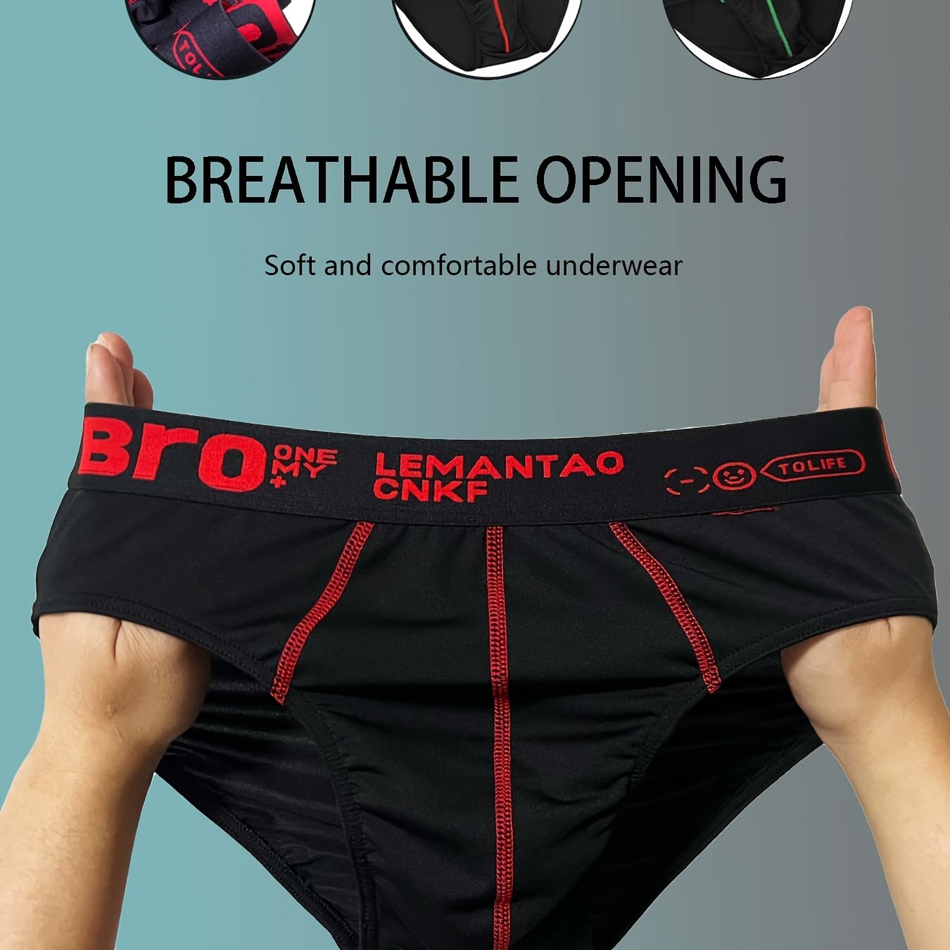 Image of 4pcs Of Fashionable Men's Briefs, Breathable, Soft And Comfortable, With A Stylish Letter Waistband, Men's Underwear